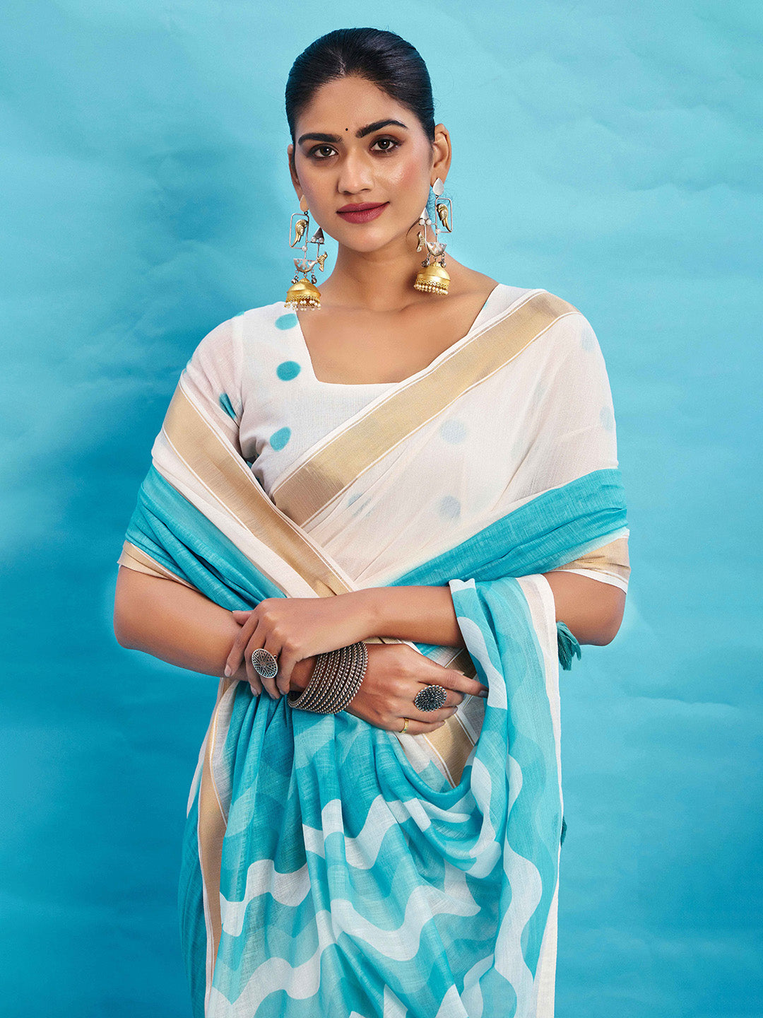 Urban Pallu Ombre Dyed Silk Blend Fusion Saree