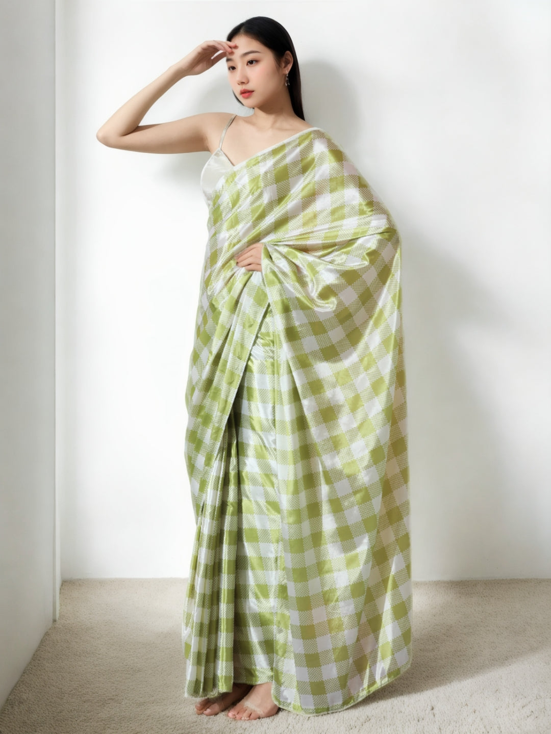 Urban Pallu Woven Design Silk Blend Fusion Saree