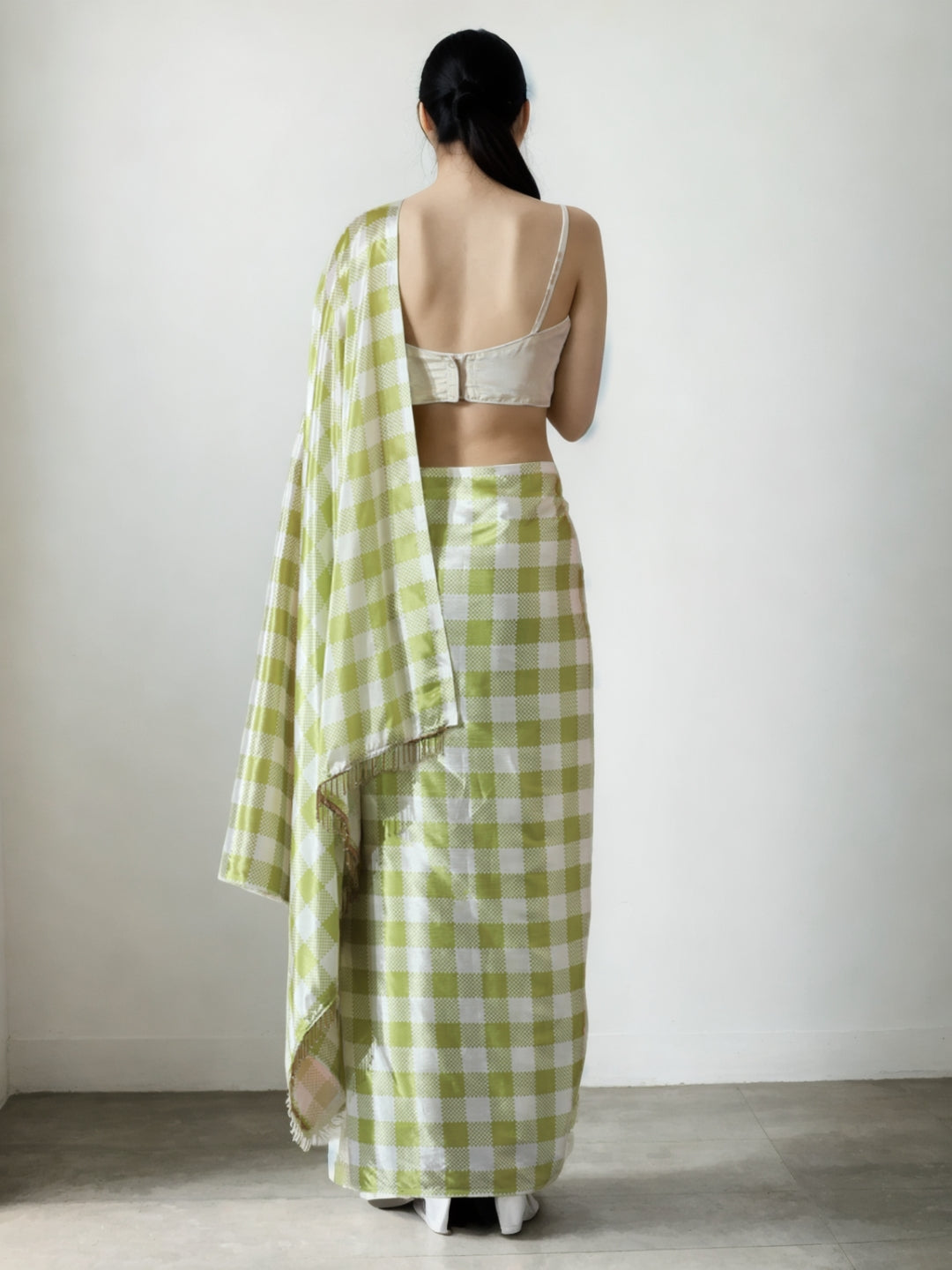 Urban Pallu Woven Design Silk Blend Fusion Saree