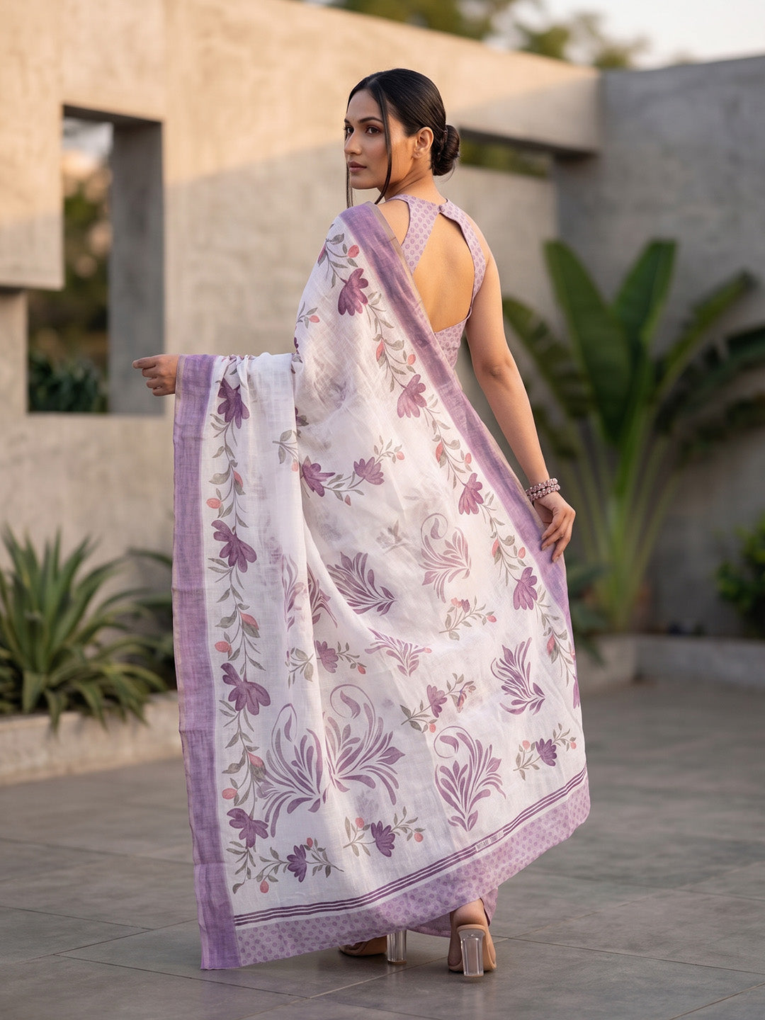 Urban Pallu Printed Cotton Blend Festive Saree