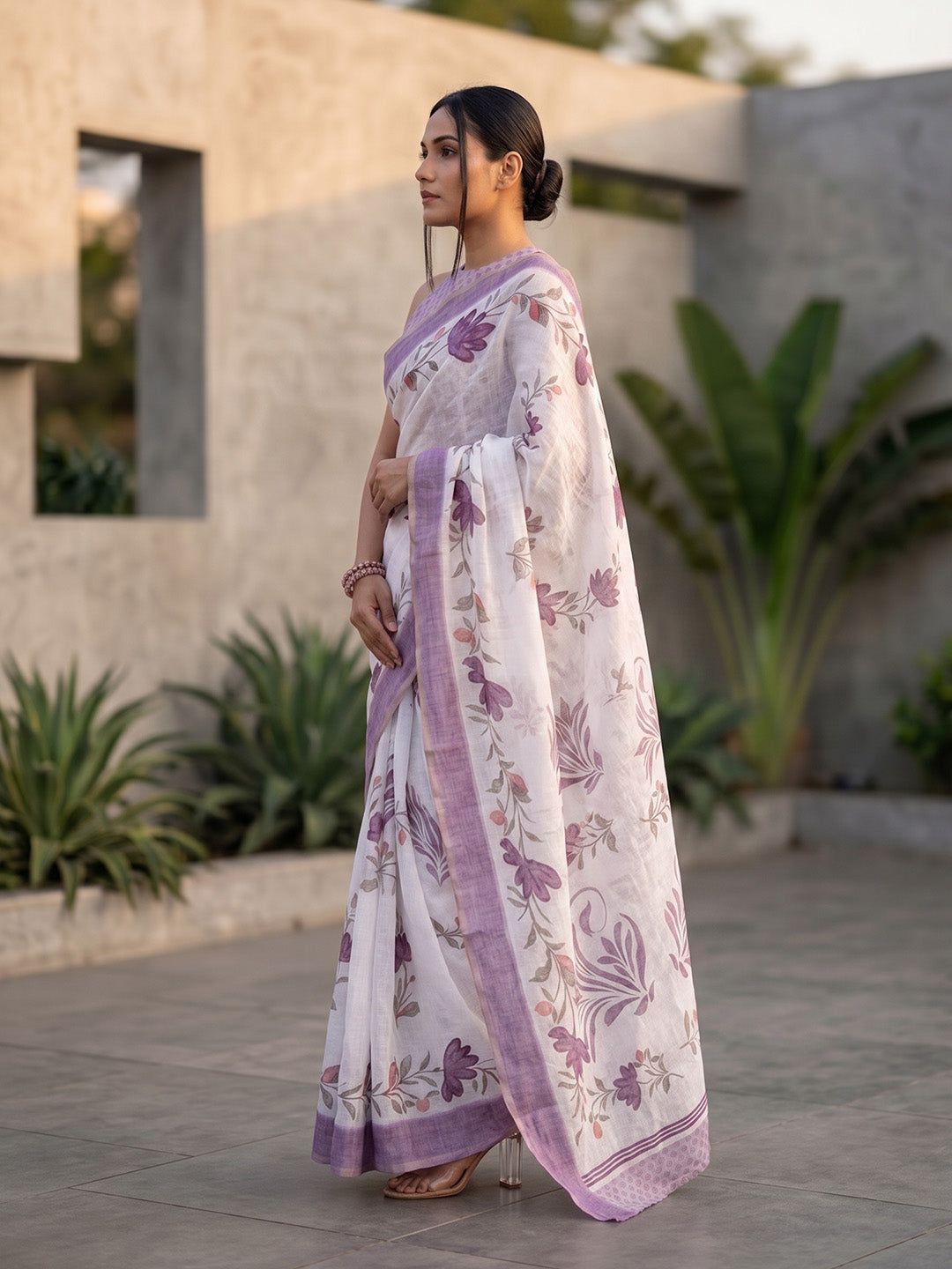 Urban Pallu Printed Cotton Blend Festive Saree