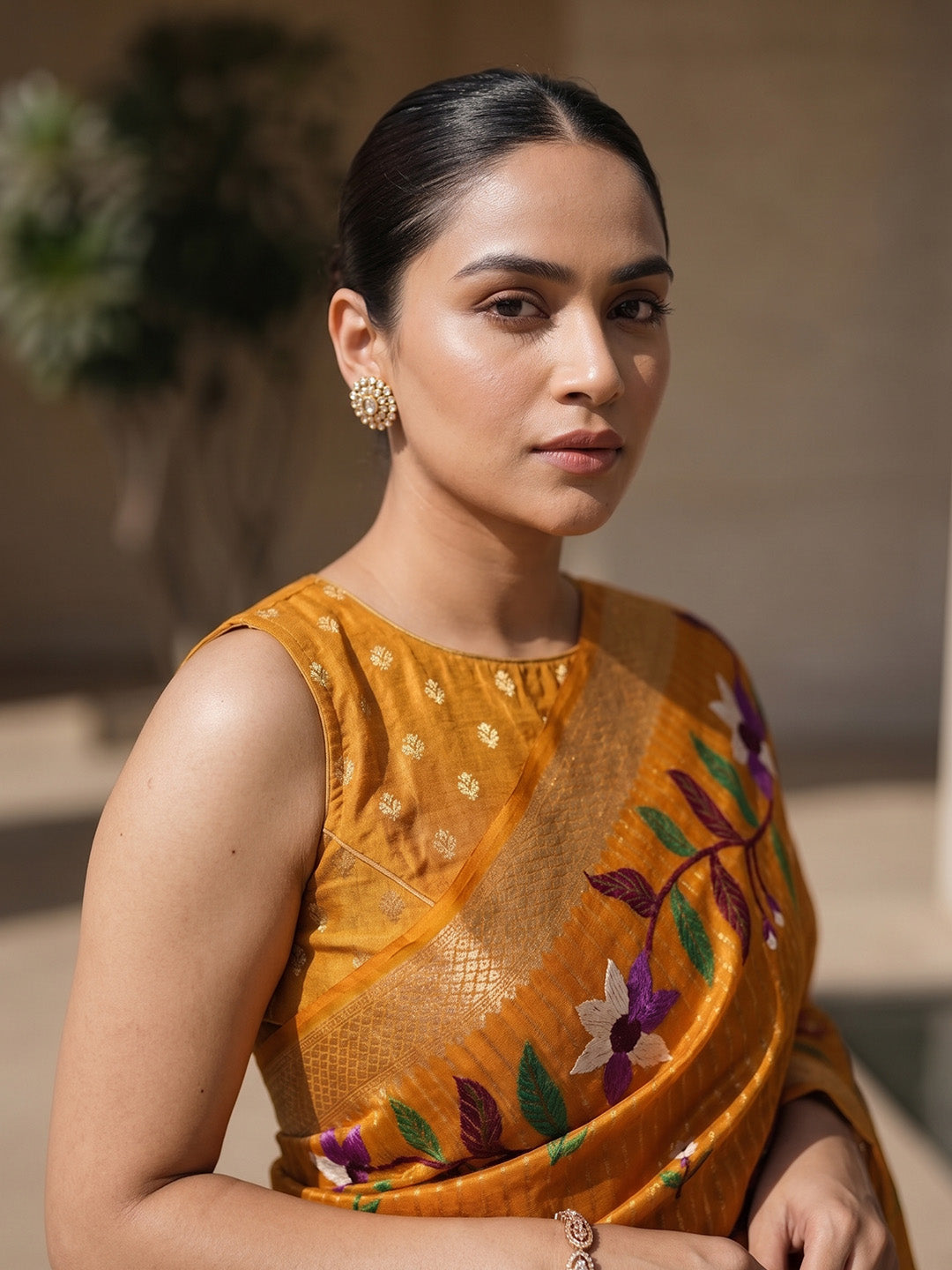 Urban Pallu Printed Silk Blend Festive Saree