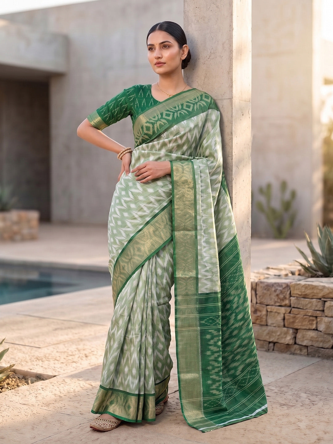 Urban Pallu Printed Silk Blend Festive Saree