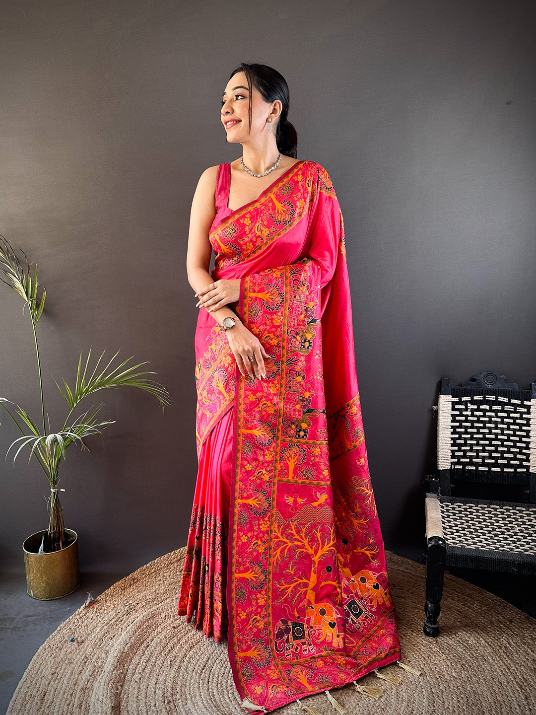 Urban Pallu Woven Design Silk Blend Traditional Saree