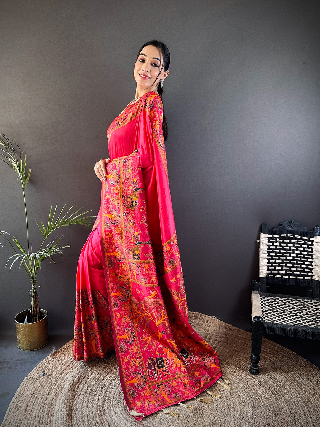 Urban Pallu Woven Design Silk Blend Traditional Saree