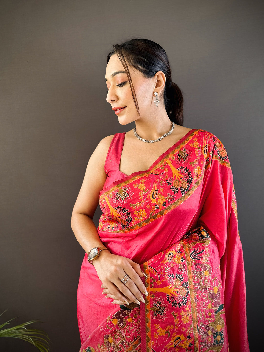 Urban Pallu Woven Design Silk Blend Traditional Saree