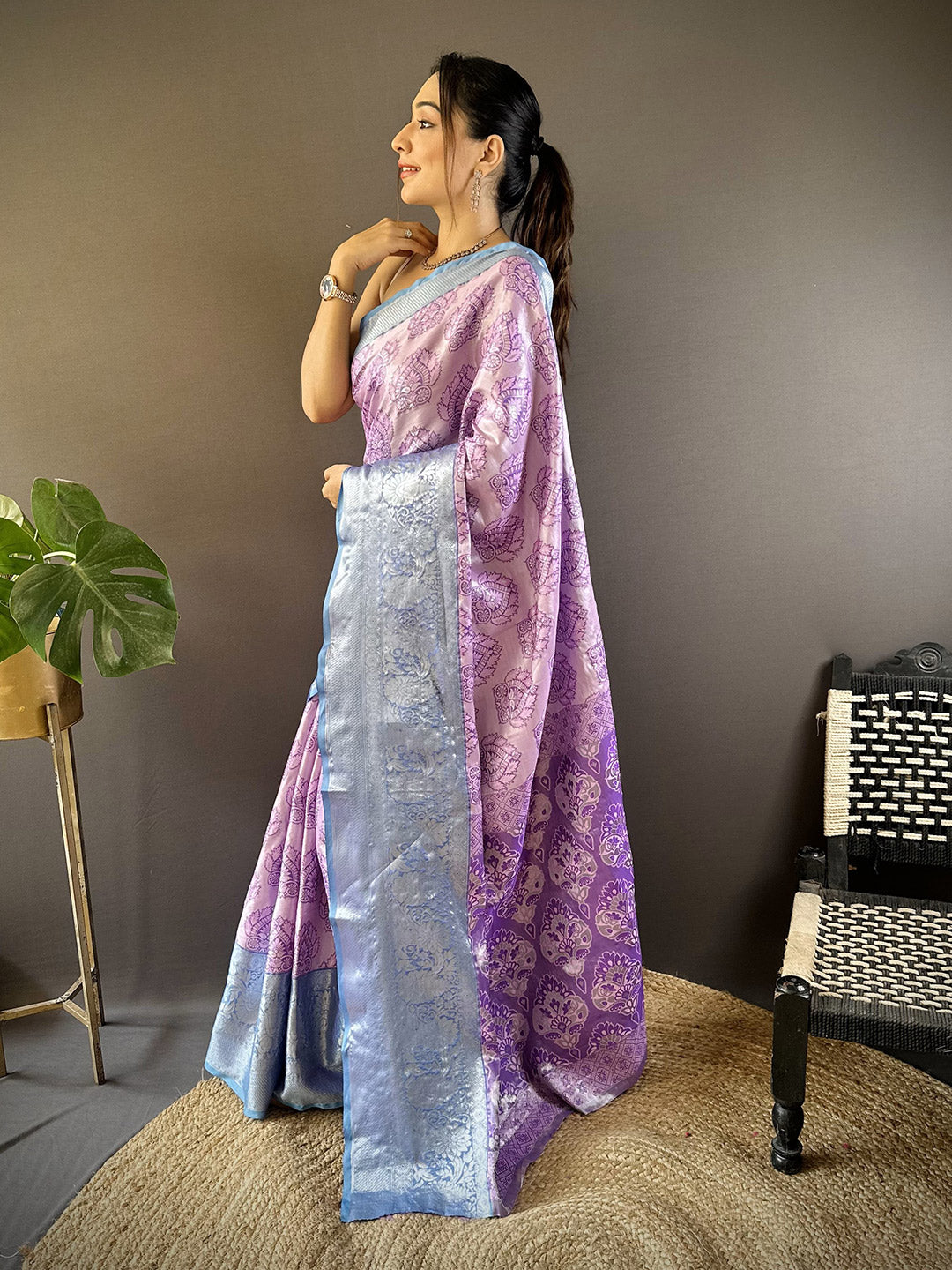 Urban Pallu Woven Design Silk Blend Traditional Saree