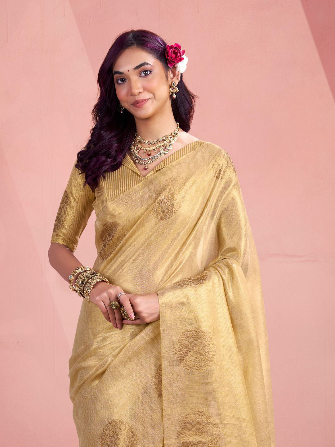 Urban Pallu Woven Design Silk Blend Traditional Saree