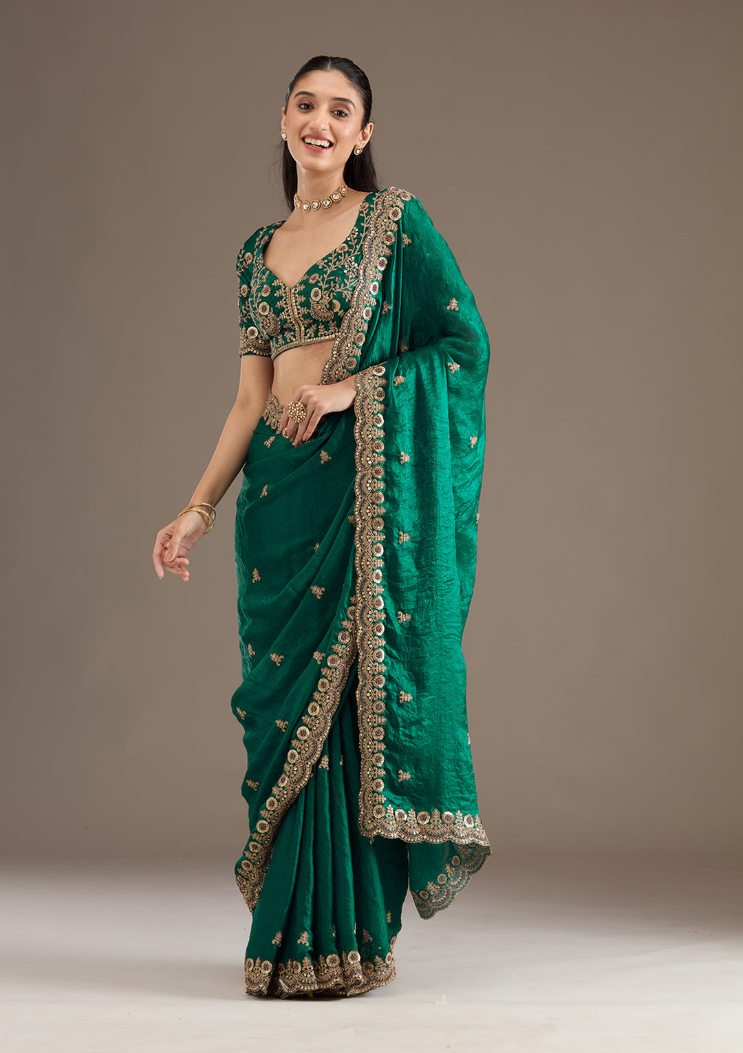 Urban Pallu Embellished Art Silk Festive Saree