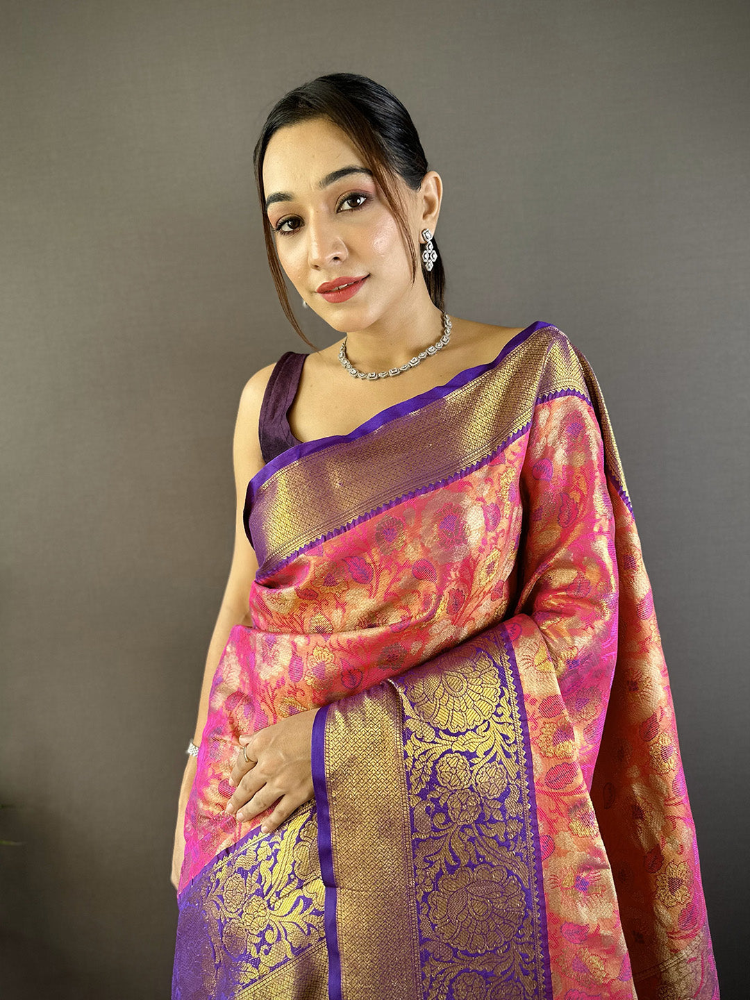Urban Pallu Woven Design Silk Blend Traditional Saree