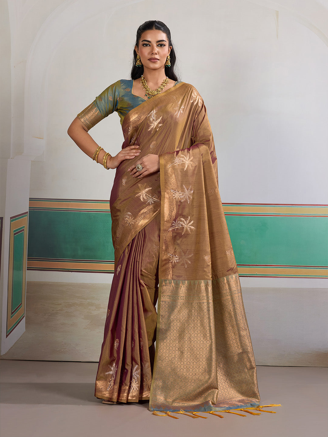 Urban Pallu Printed Silk Cotton Work Saree