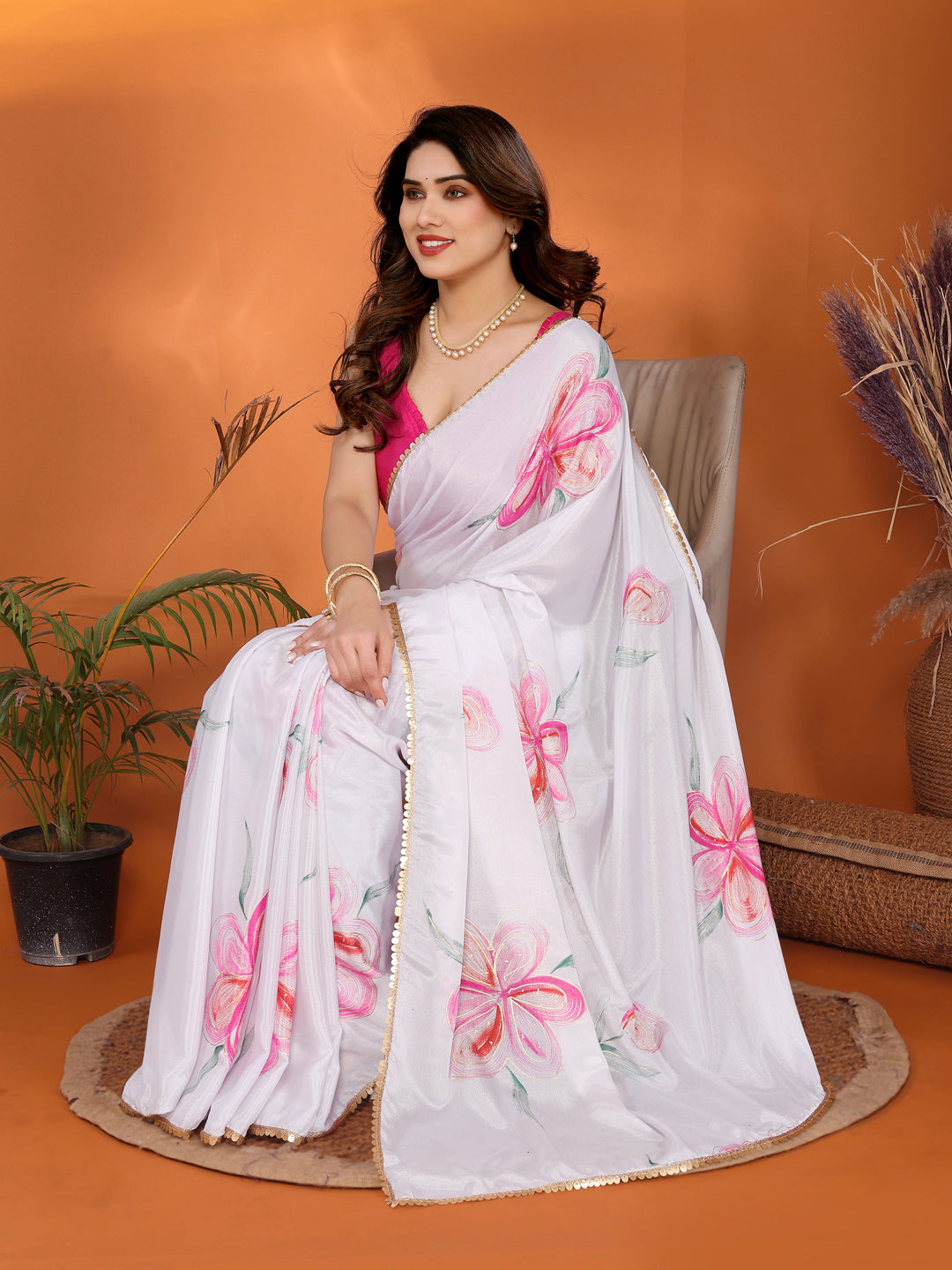 Urban Pallu Printed Poly Chiffon Daily Saree
