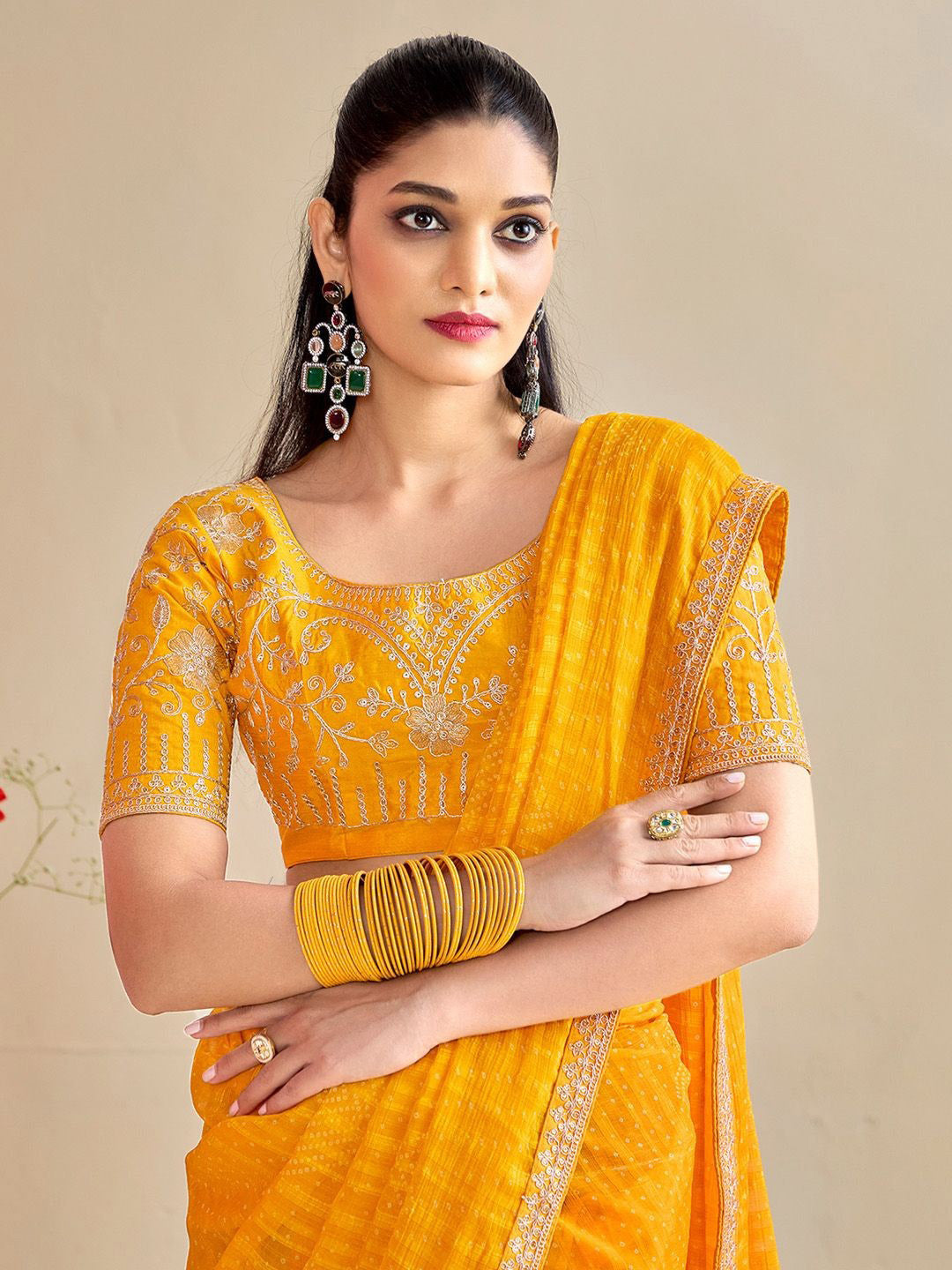 Urban Pallu Printed Poly Georgette Daily Saree