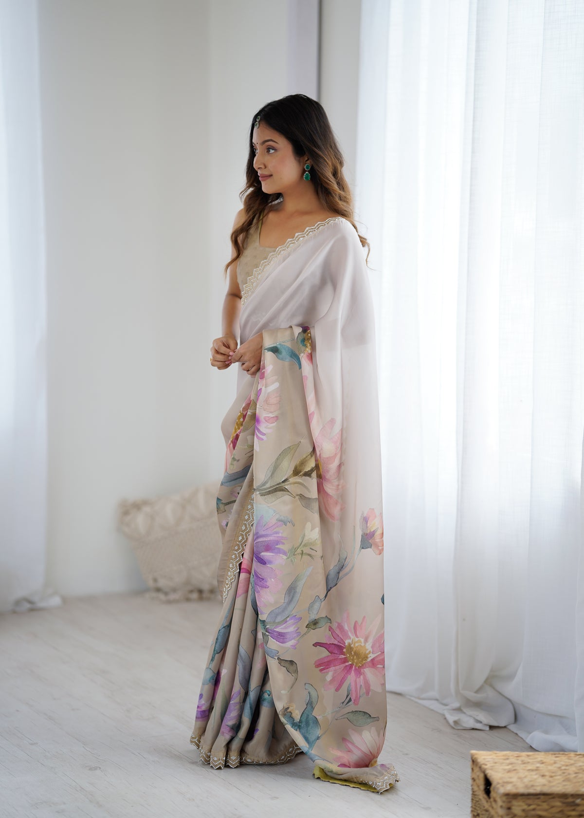 Urban Pallu Printed Silk Blend Daily Saree