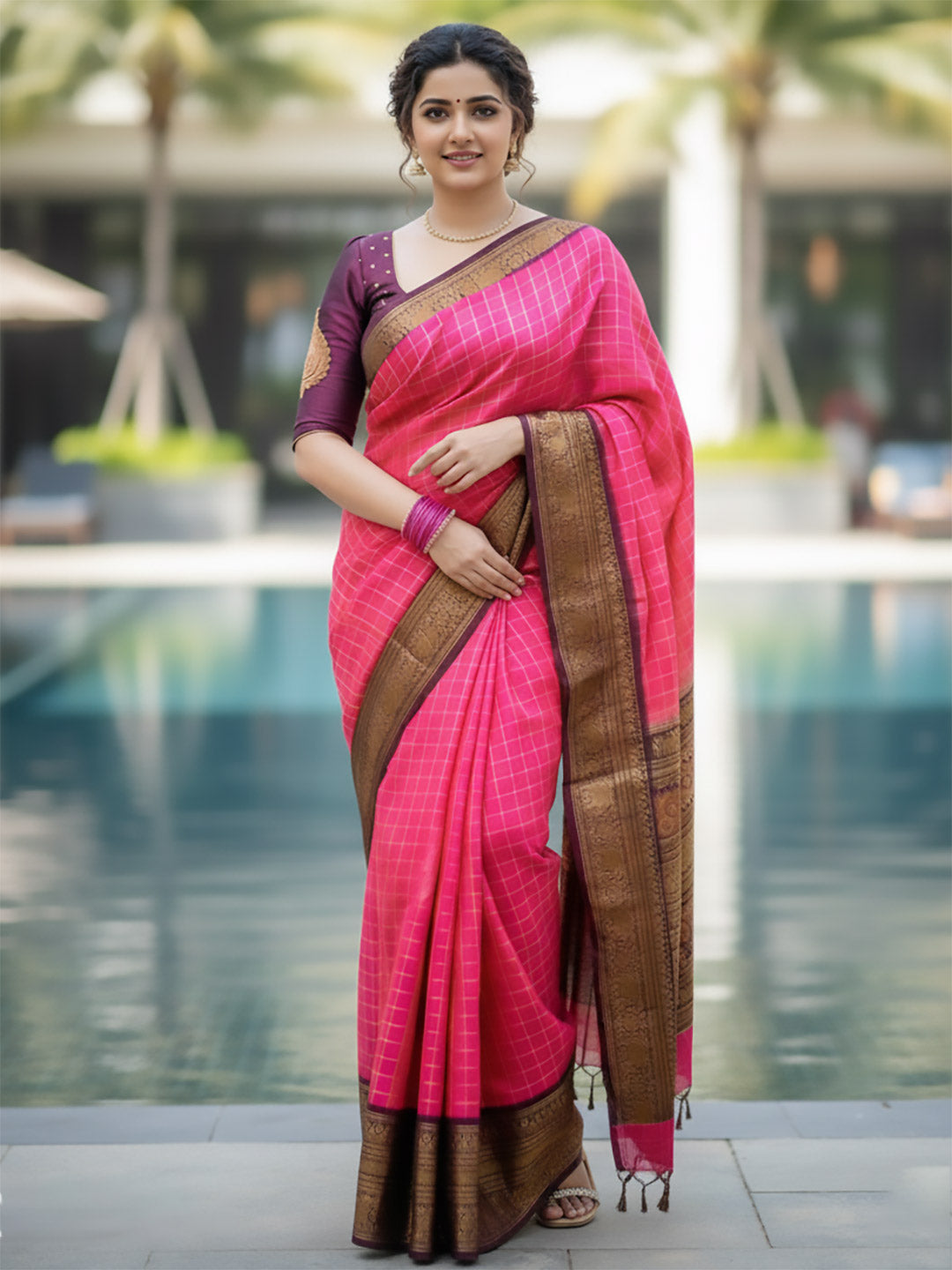 Urban Pallu Woven Design Silk Blend Traditional Saree