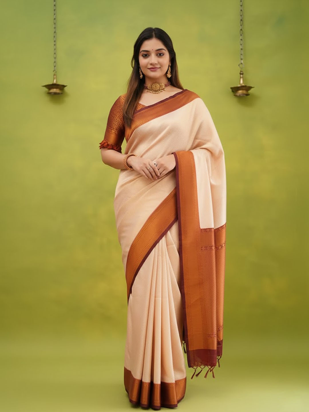 Urban Pallu Woven Design Silk Blend Traditional Saree