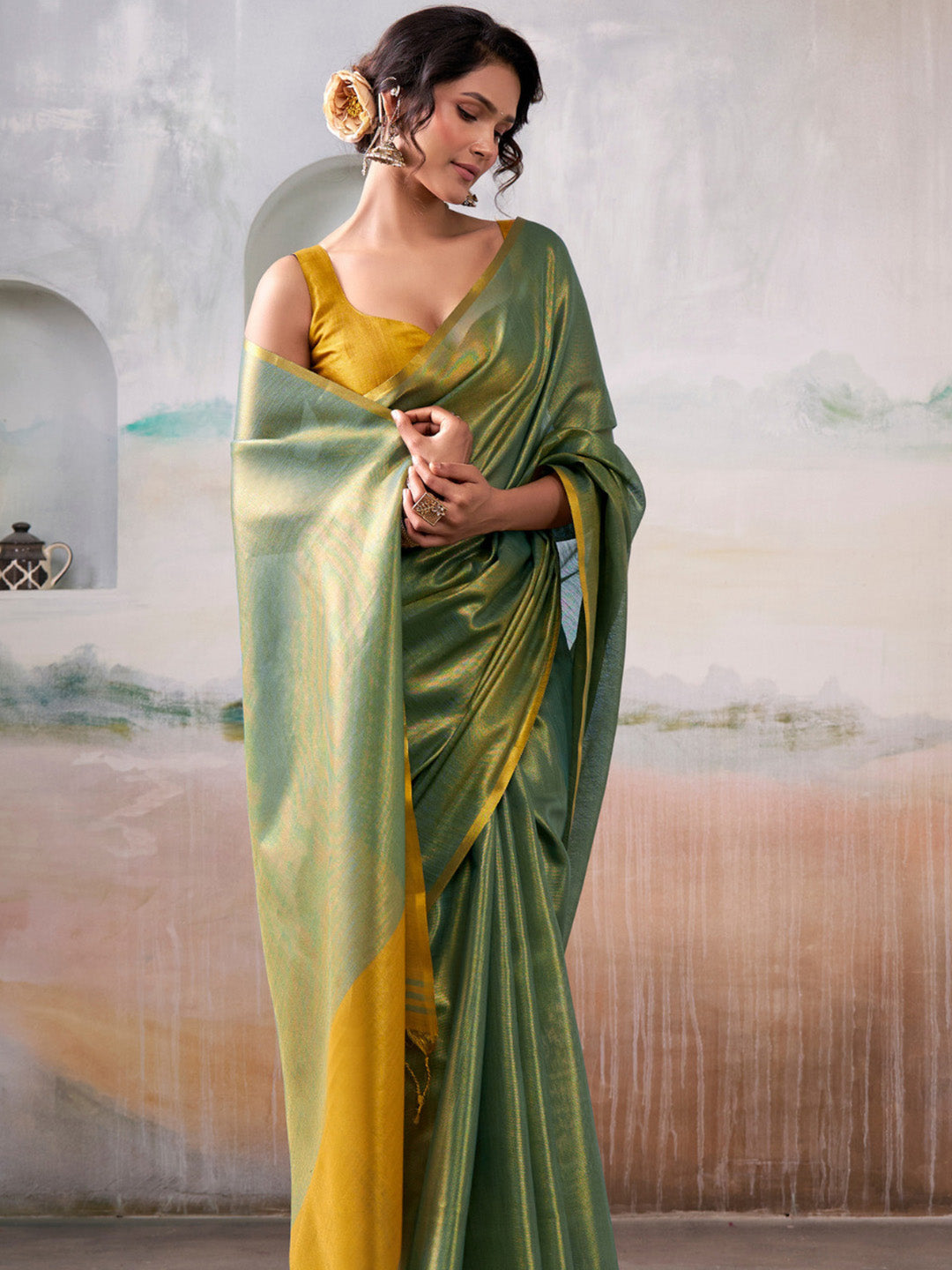 Urban Pallu Woven Design Cotton Blend Daily Saree