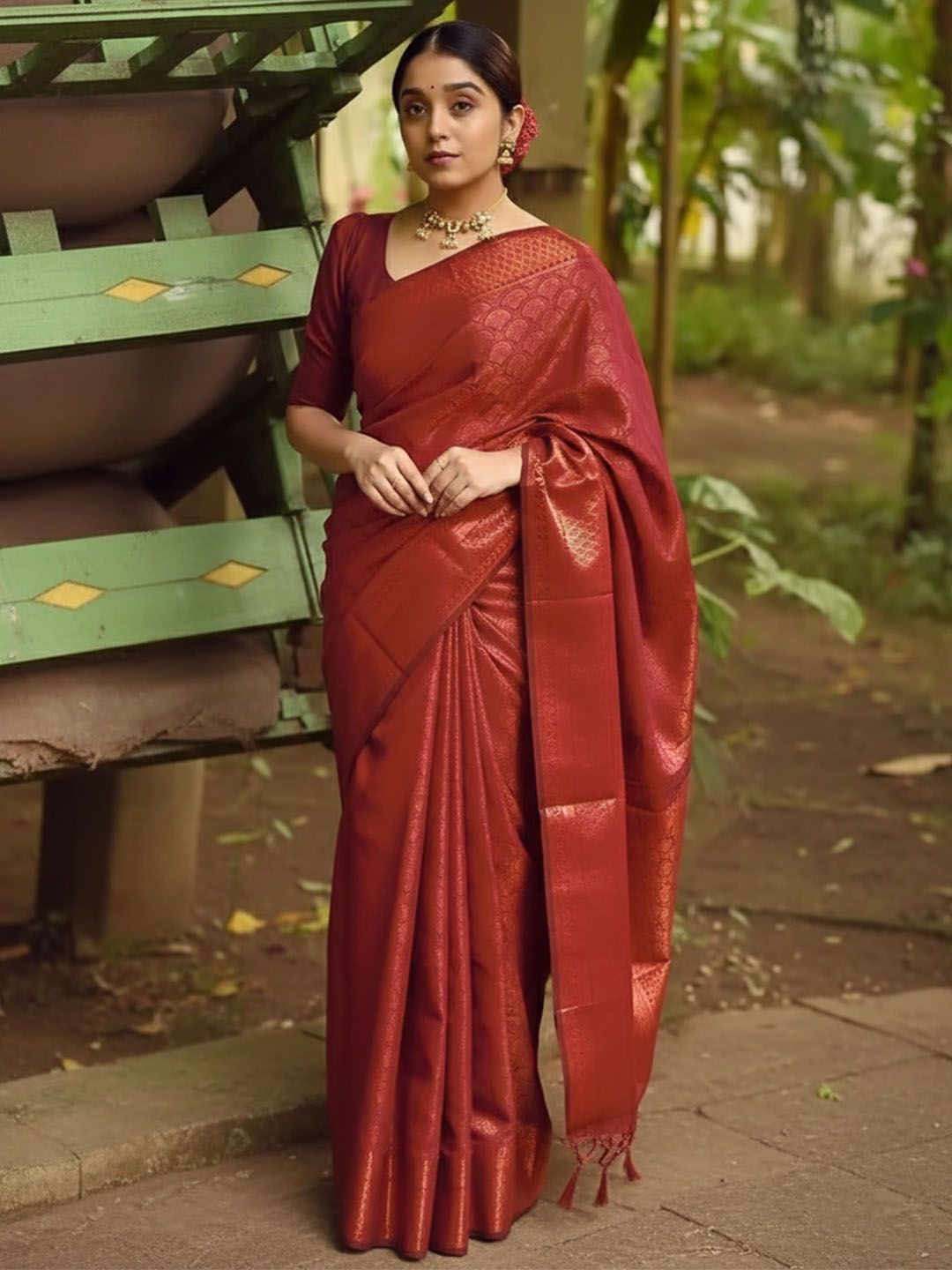 Urban Pallu Woven Design Silk Blend Traditional Saree