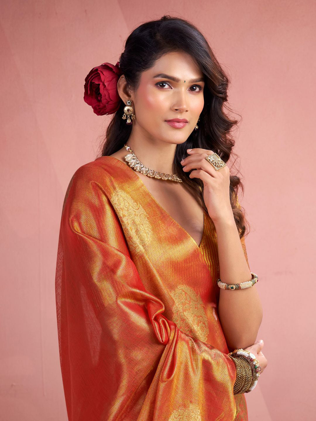 Urban Pallu Woven Design Silk Blend Traditional Saree