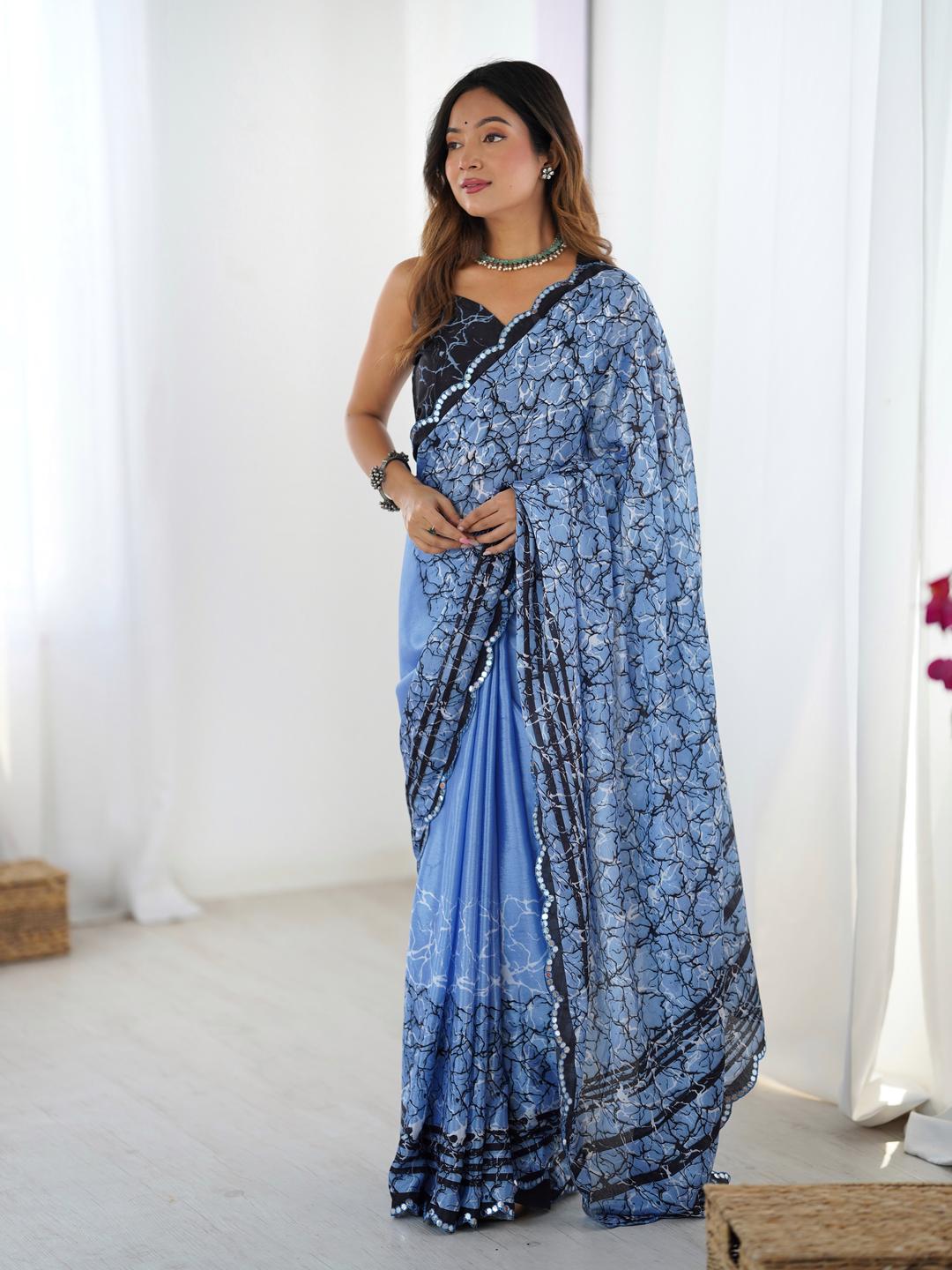 Urban Pallu Sequinned Silk Blend Saree