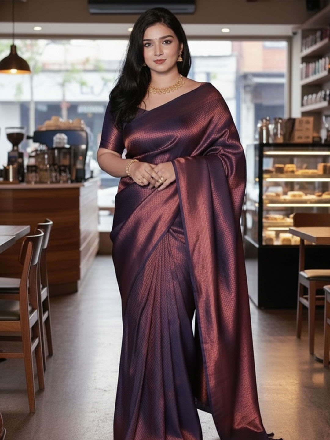 Urban Pallu Woven Design Silk Blend Traditional Saree