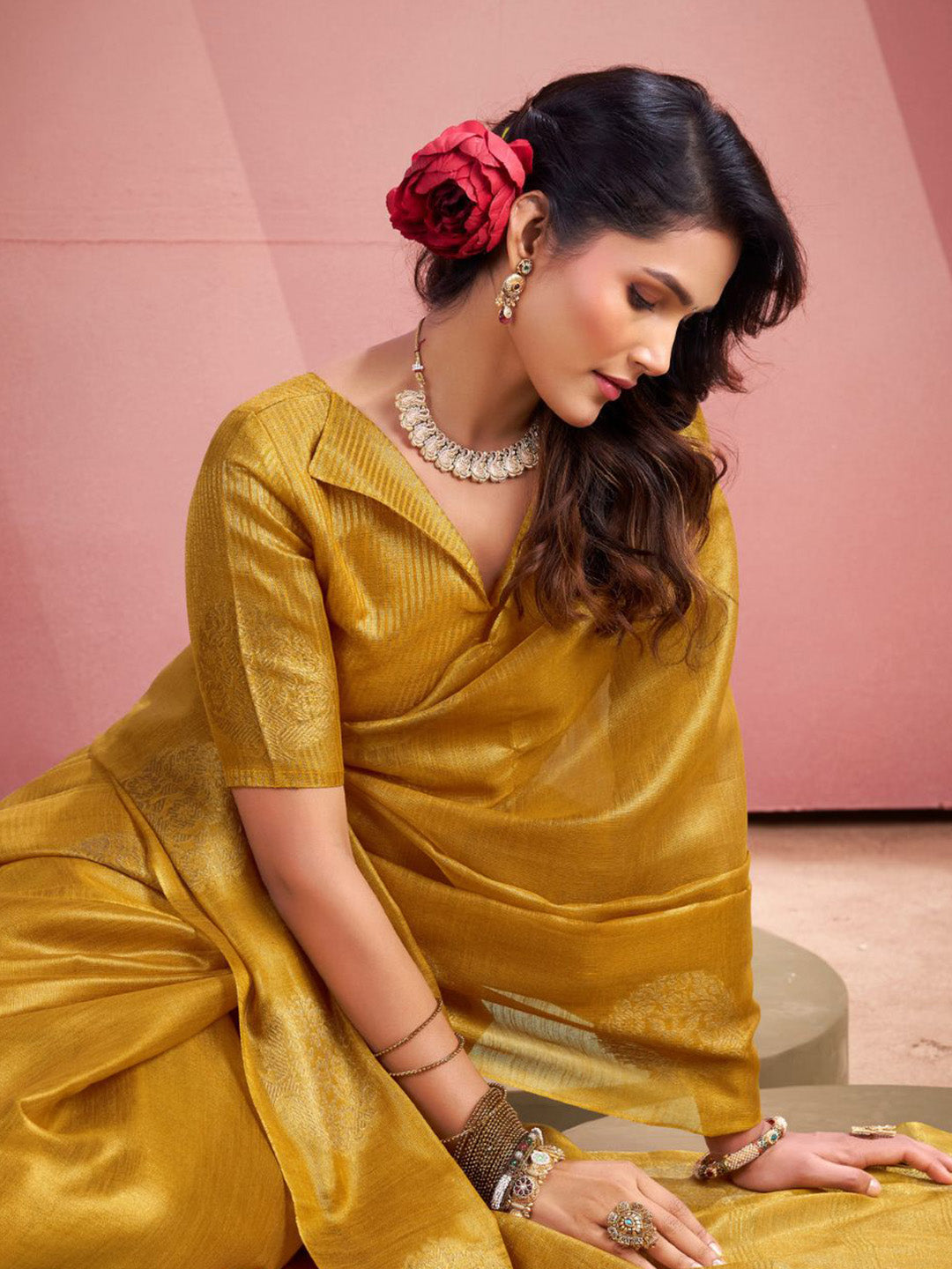 Urban Pallu Woven Design Silk Blend Traditional Saree