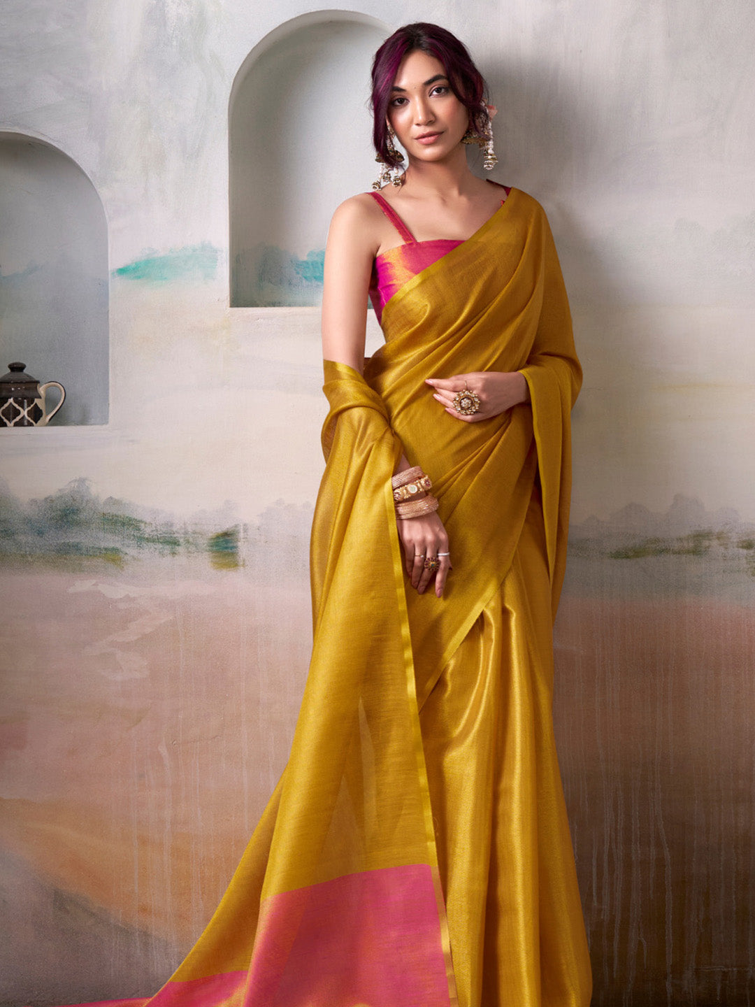 Urban Pallu Woven Design Bronze Saree