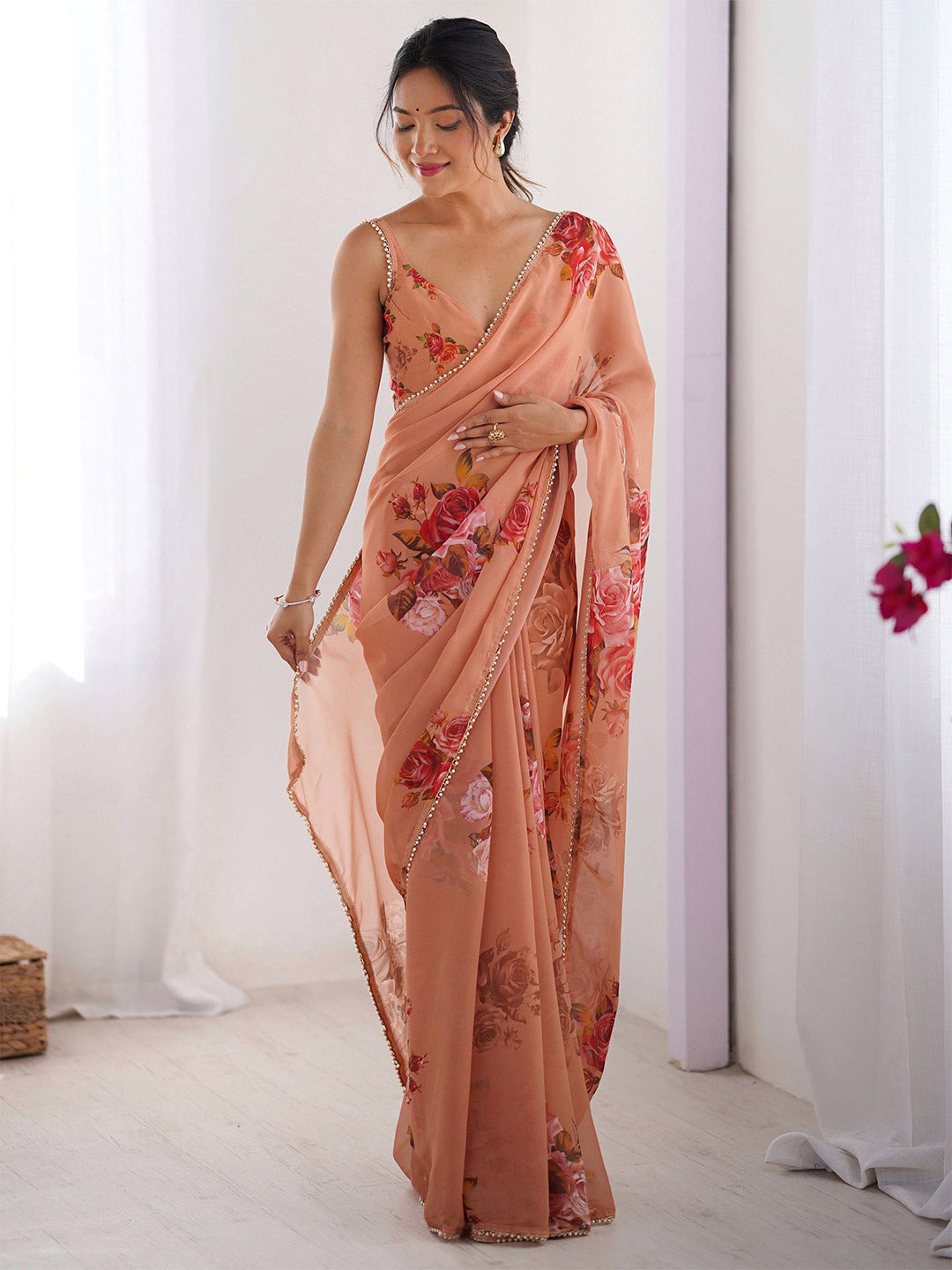 Urban Pallu Printed Pure Chiffon Daily Saree