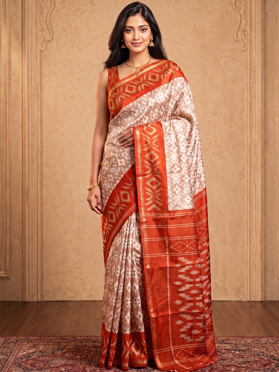Urban Pallu Printed Silk Blend Festive Saree
