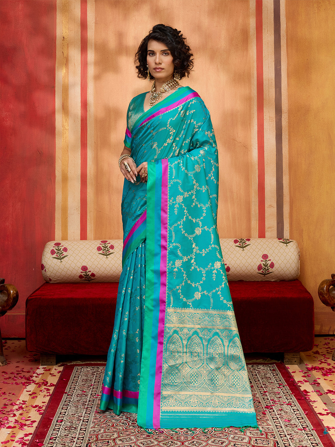 Urban Pallu Printed Silk Cotton Fusion Saree