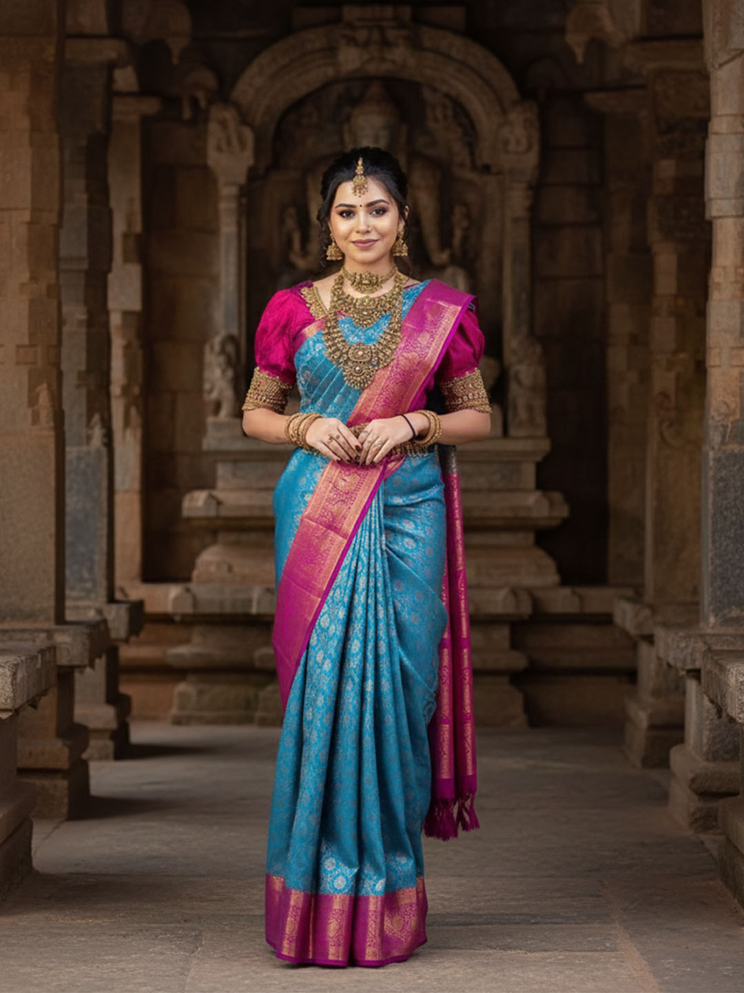 Urban Pallu Woven Design Silk Blend Traditional Saree