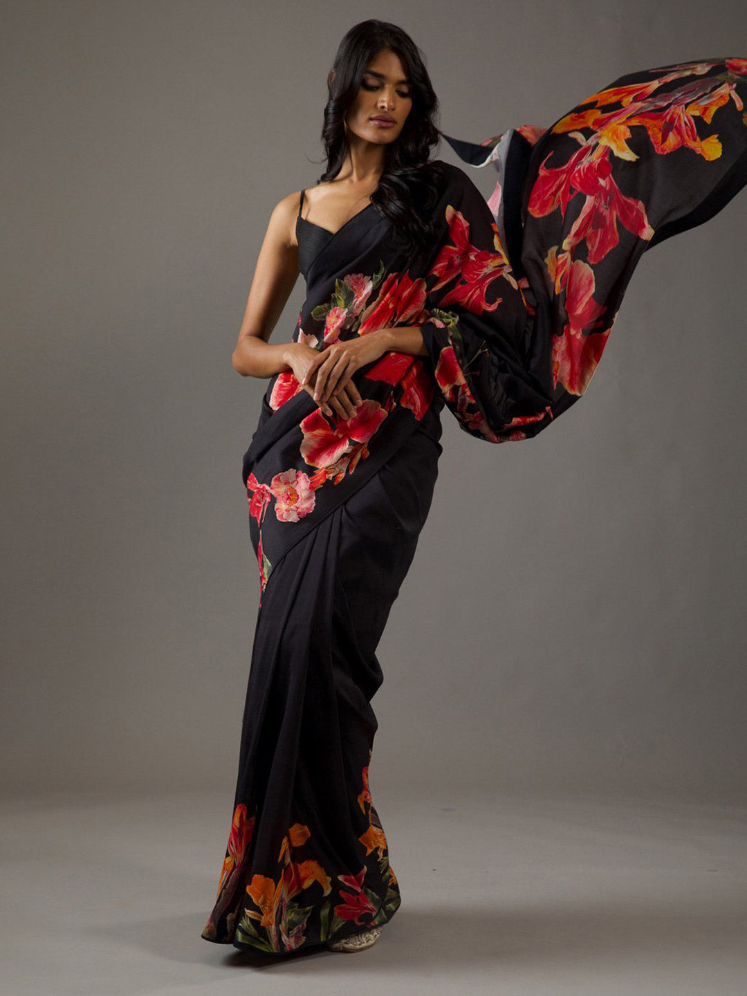 Urban Pallu Printed Poly Georgette Daily Saree