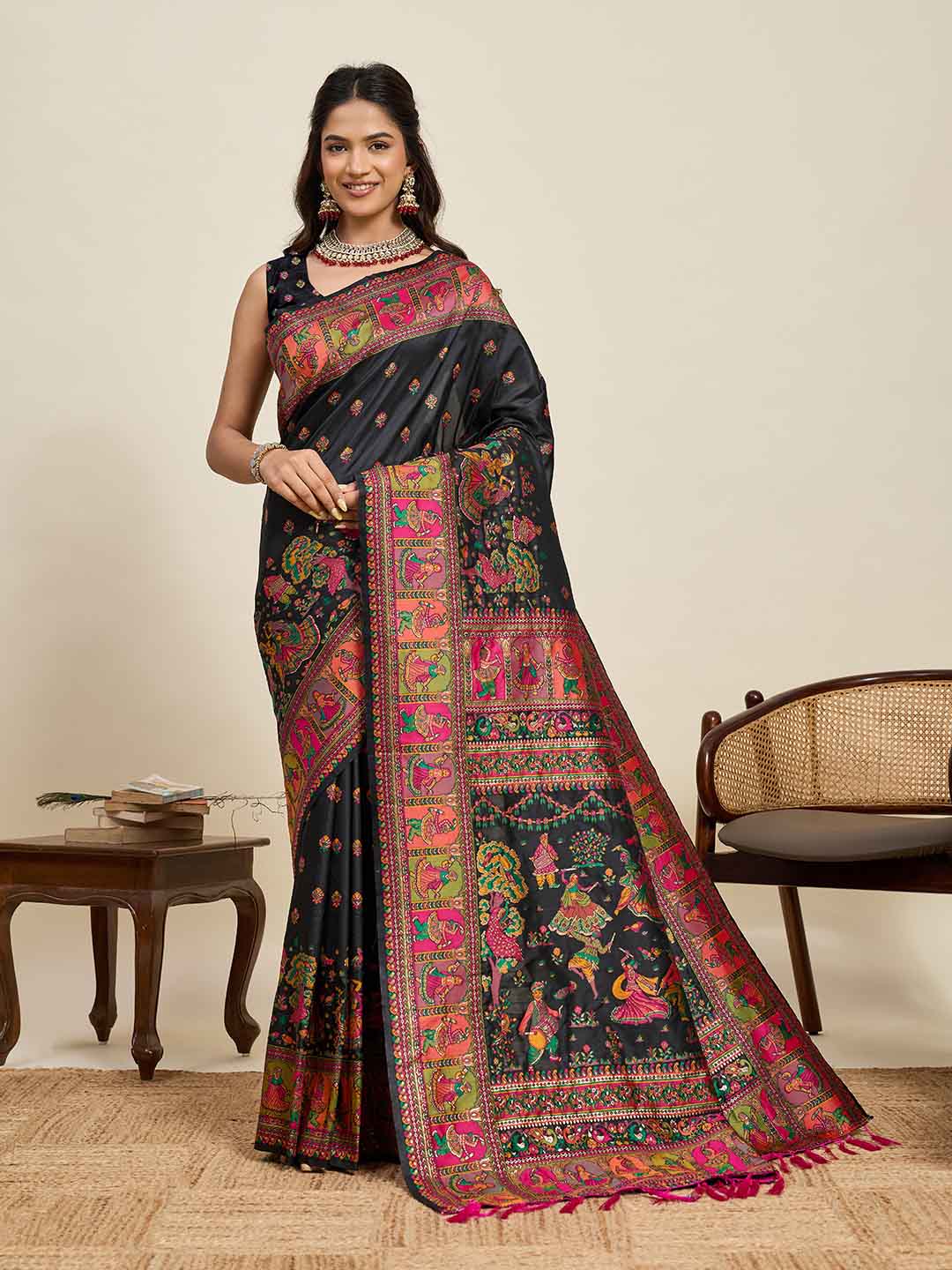 Urban Pallu Woven Design Silk Blend Party Saree
