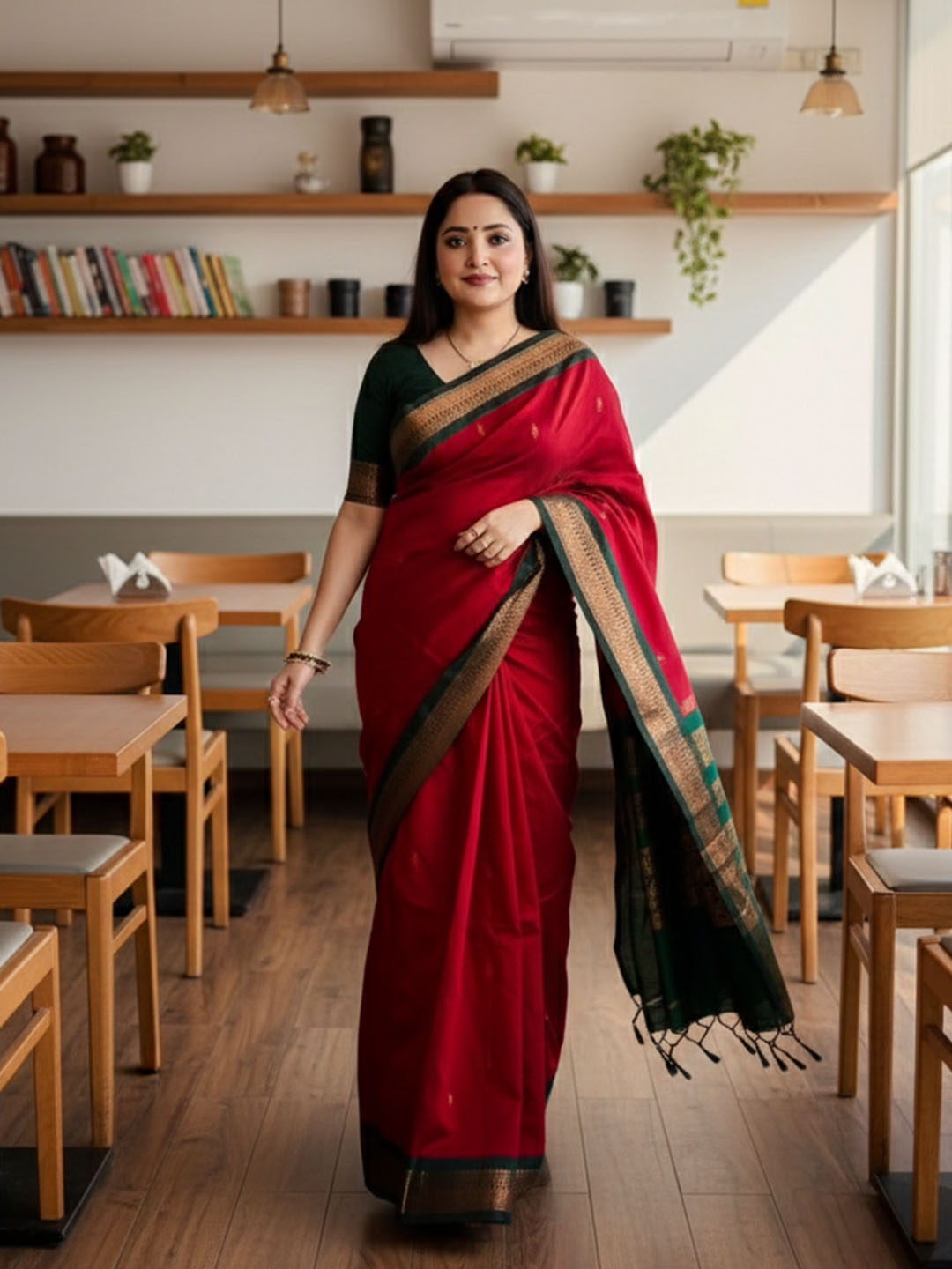 Urban Pallu Woven Design Silk Blend Traditional Saree