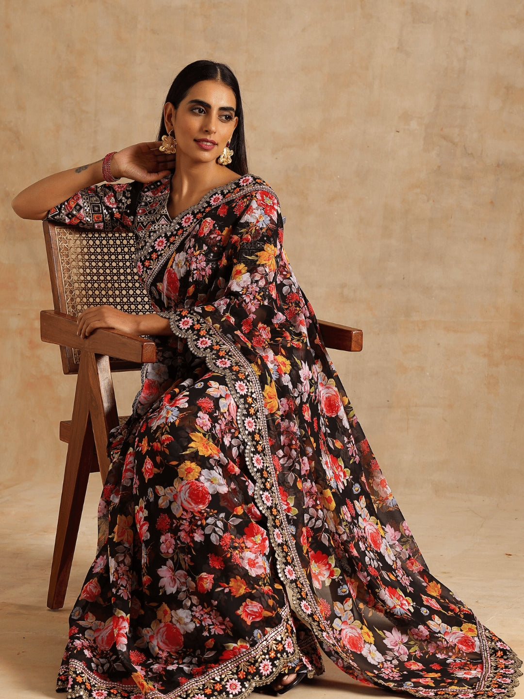 Urban Pallu Woven Design Poly Georgette Festive Saree