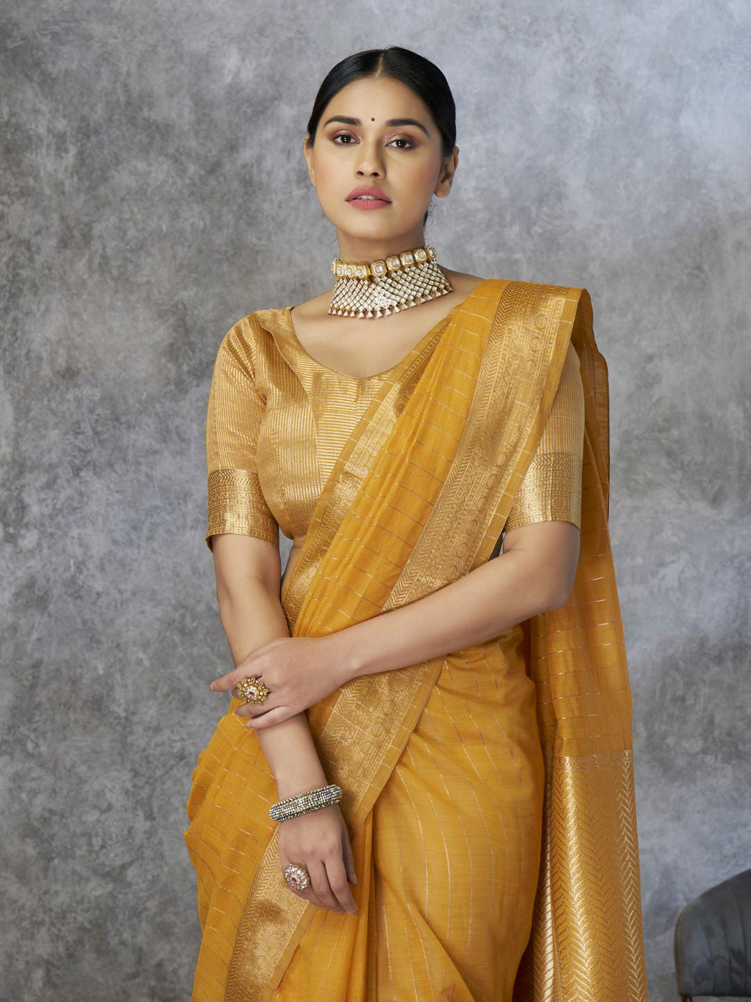 Urban Pallu Woven Design Zari Chanderi Saree