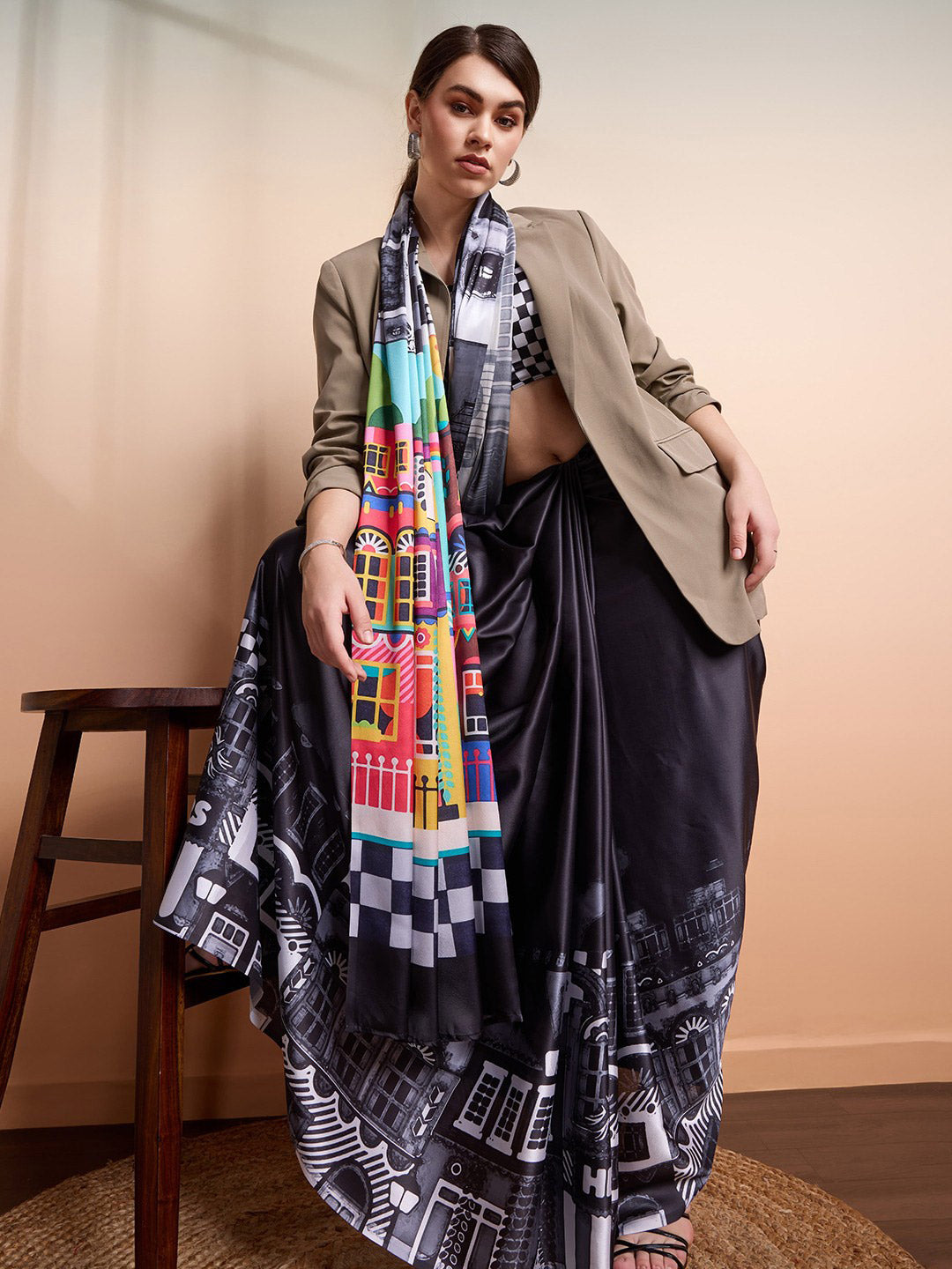 Urban Pallu Printed Poly Georgette Daily Saree