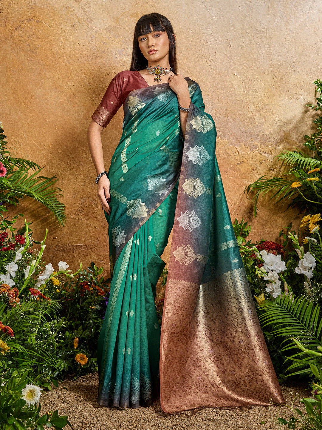 Urban Pallu Printed Silk Cotton Traditional Saree
