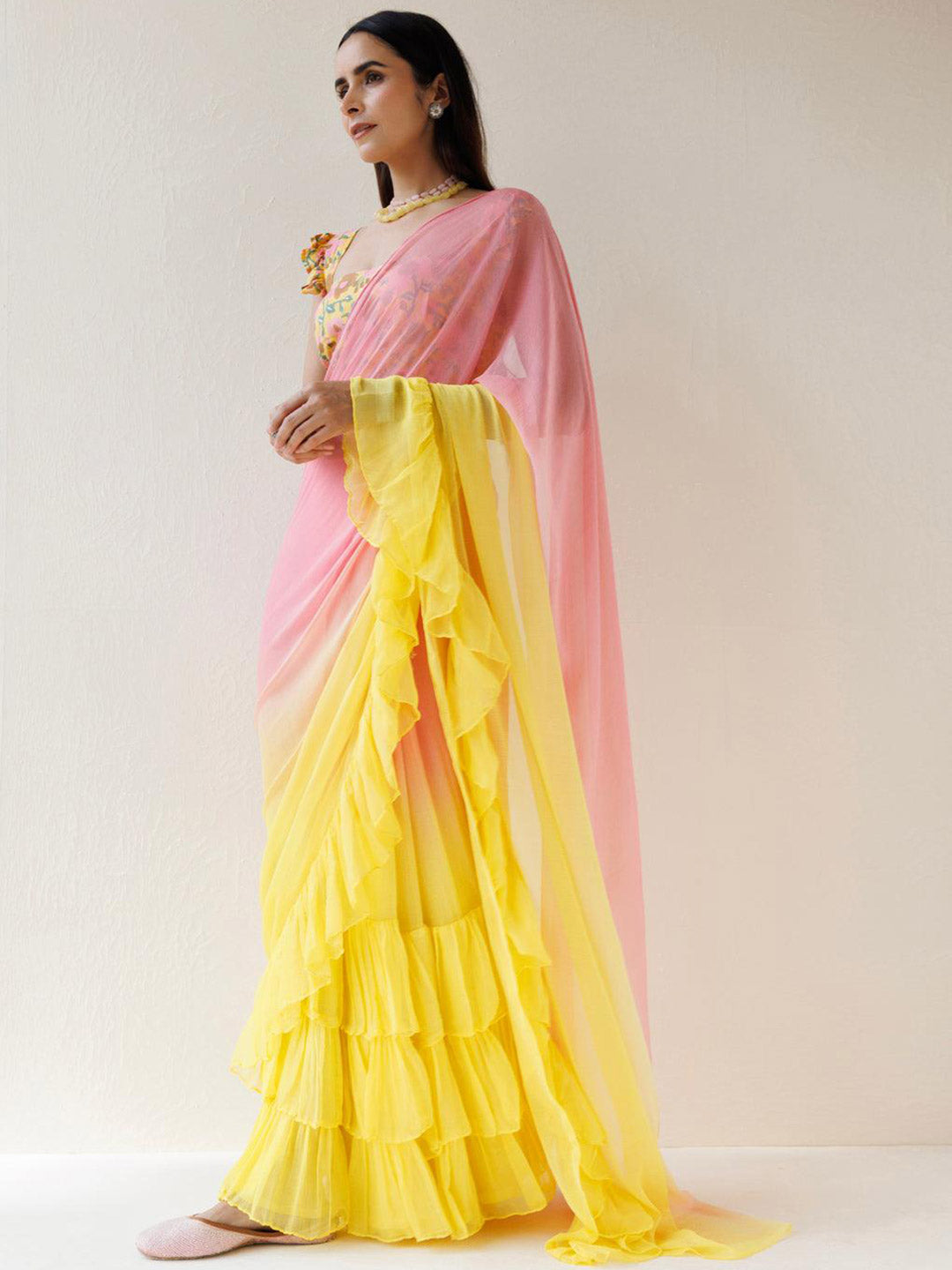 Urban Pallu Printed Poly Georgette Daily Saree