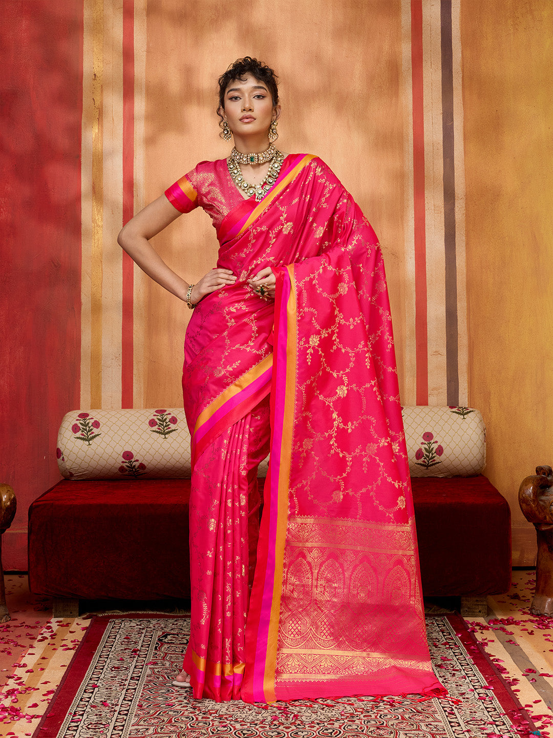 Urban Pallu Printed Silk Cotton Fusion Saree