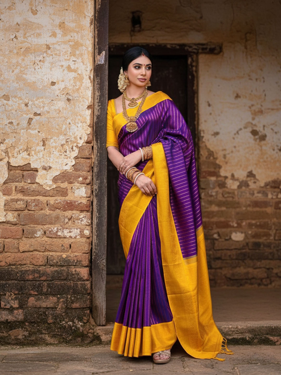 Urban Pallu Woven Design Silk Blend Traditional Saree