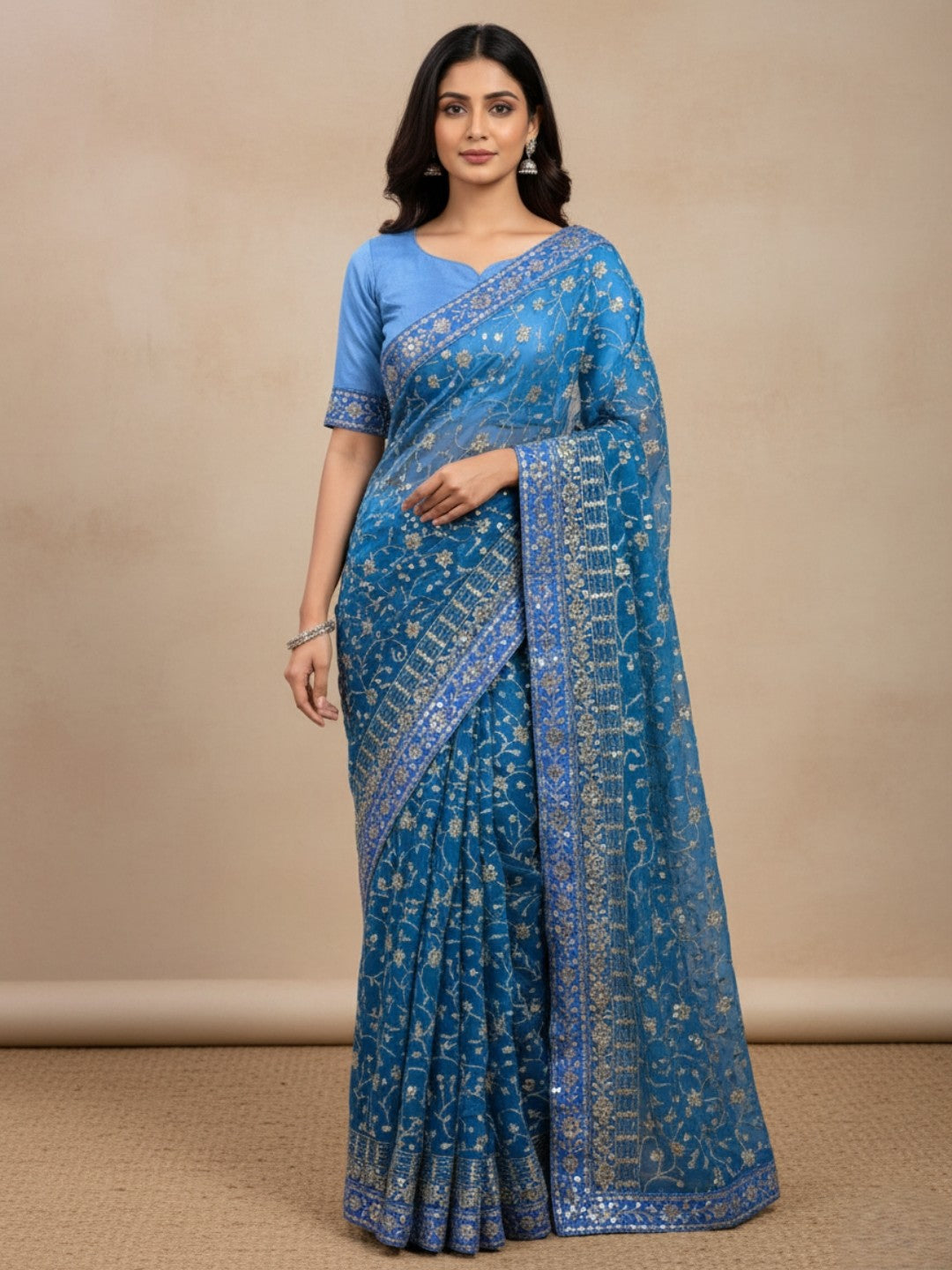 Urban Pallu Dyed Tissue Festive Saree