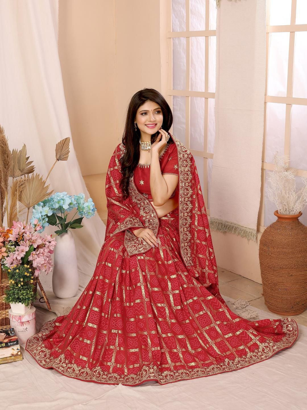 Urban Pallu Floral Sequinned Silk Blend Fusion Saree