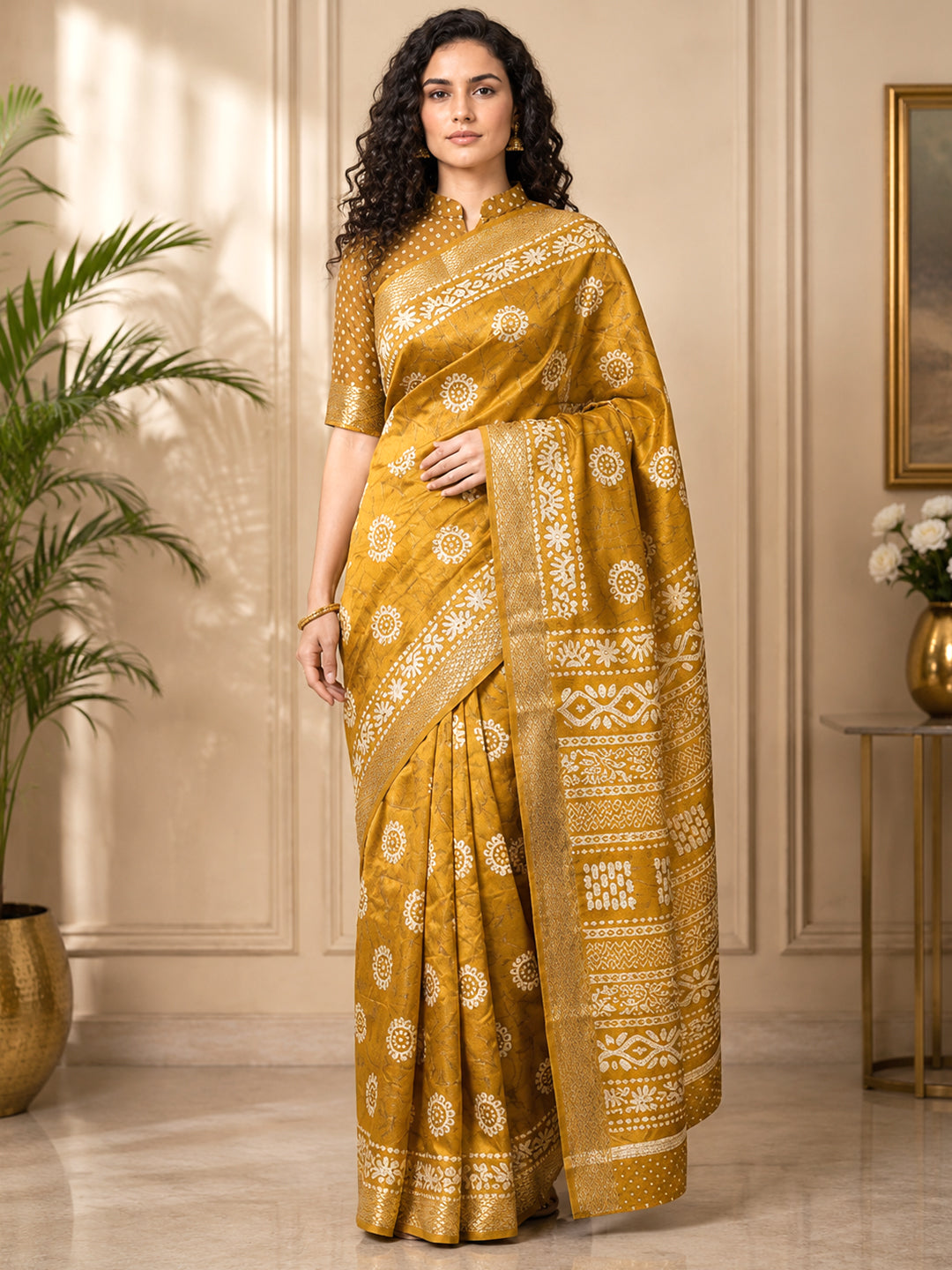 Urban Pallu Printed Silk Blend Festive Saree