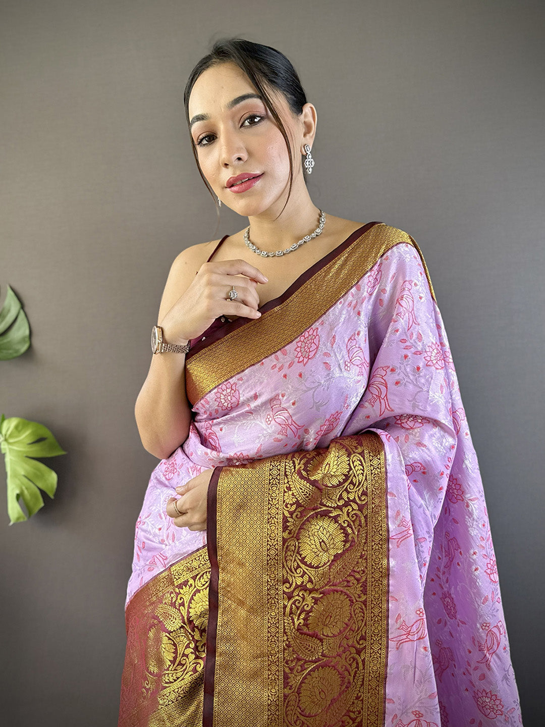 Urban Pallu Woven Design Silk Blend Traditional Saree