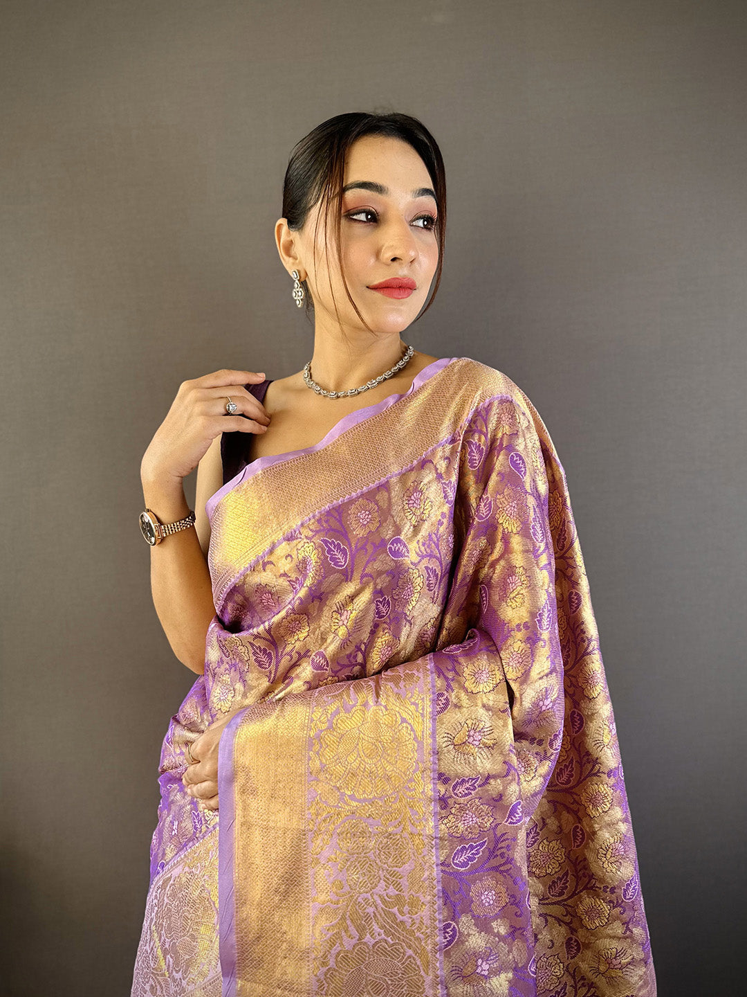 Urban Pallu Woven Design Silk Blend Traditional Saree
