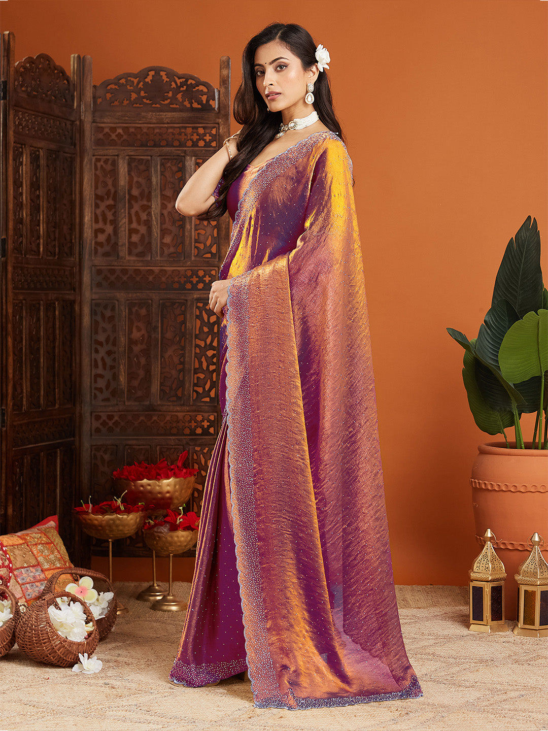 Urban Pallu Embellished Organza Party Saree