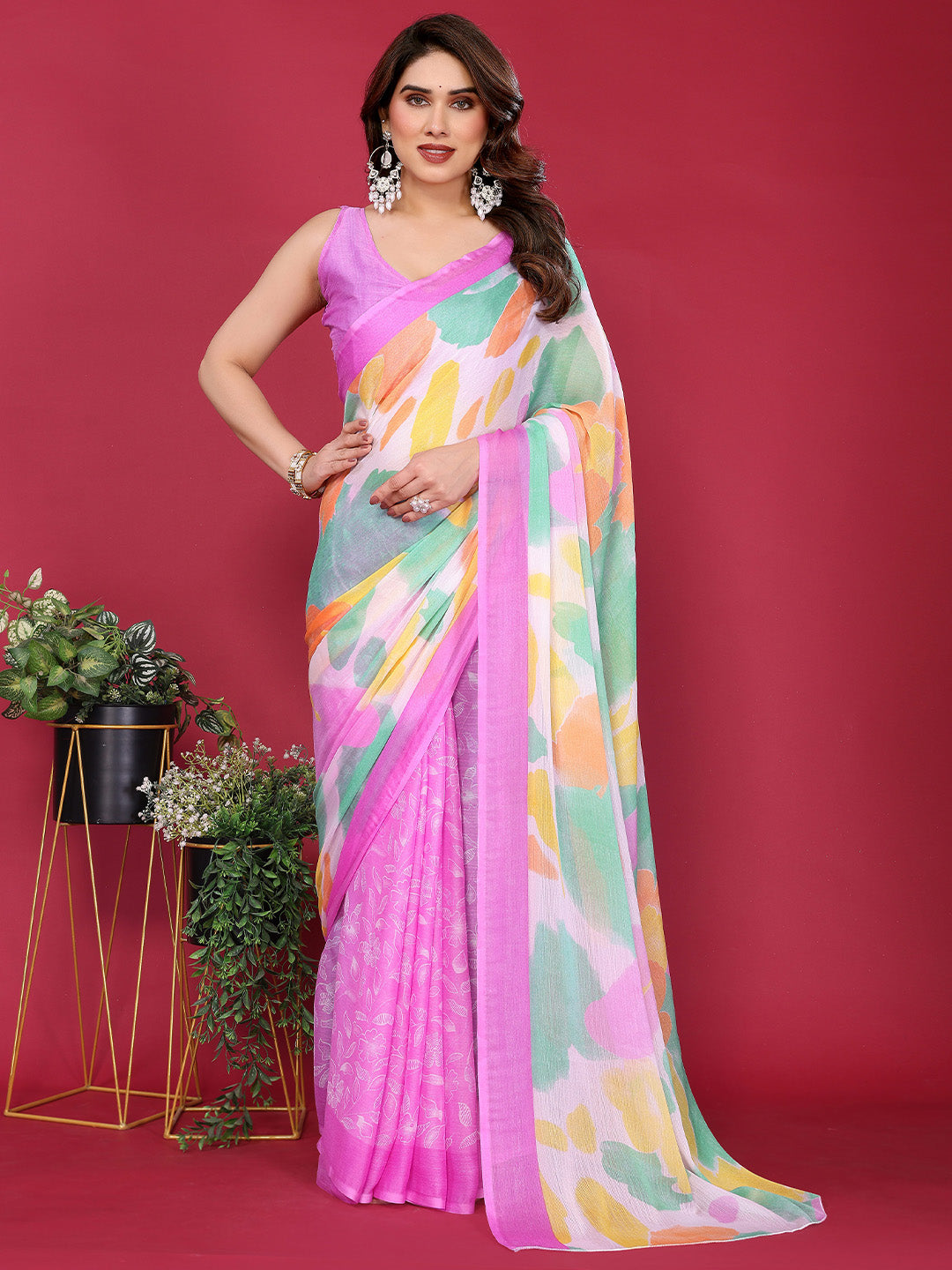 Urban Pallu Printed Pure Chiffon Daily Saree