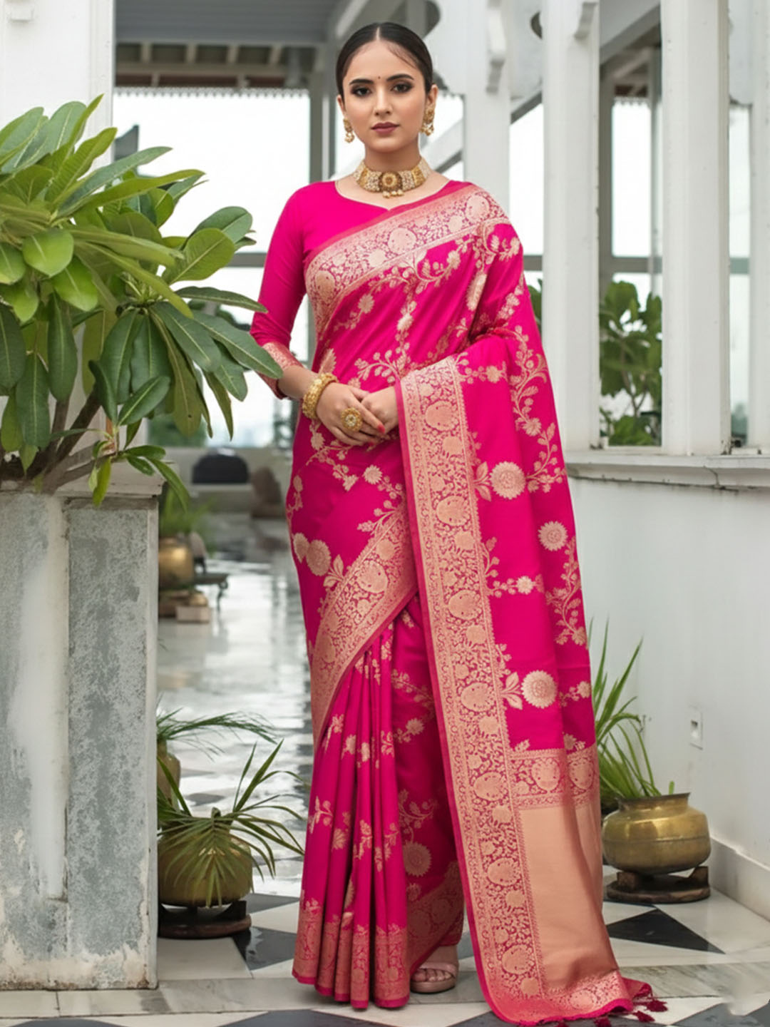 Urban Pallu Woven Design Silk Blend Traditional Saree