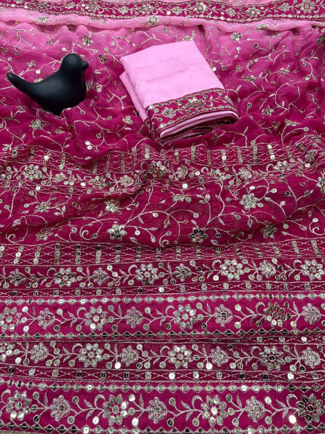 Urban Pallu Solid Pure Georgette Festive Saree